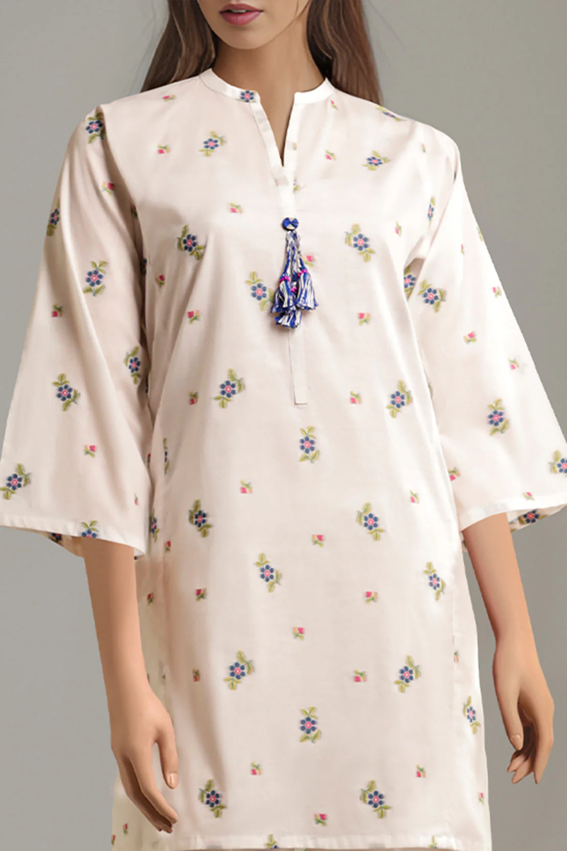 Jacquard Lawn Stitched Shirt