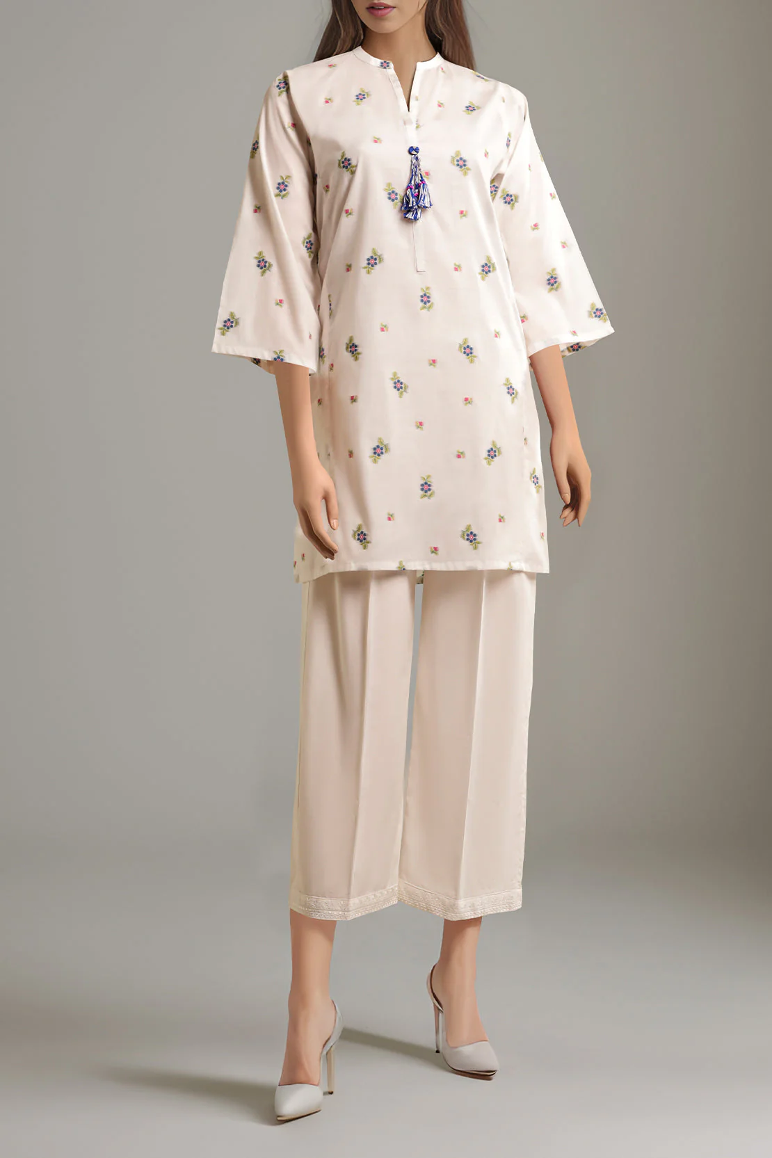 Jacquard Lawn Stitched Shirt - Image 2