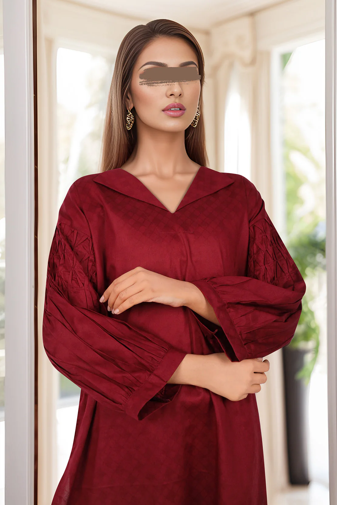 Jacquard Lawn Stitched Shirt - Image 3