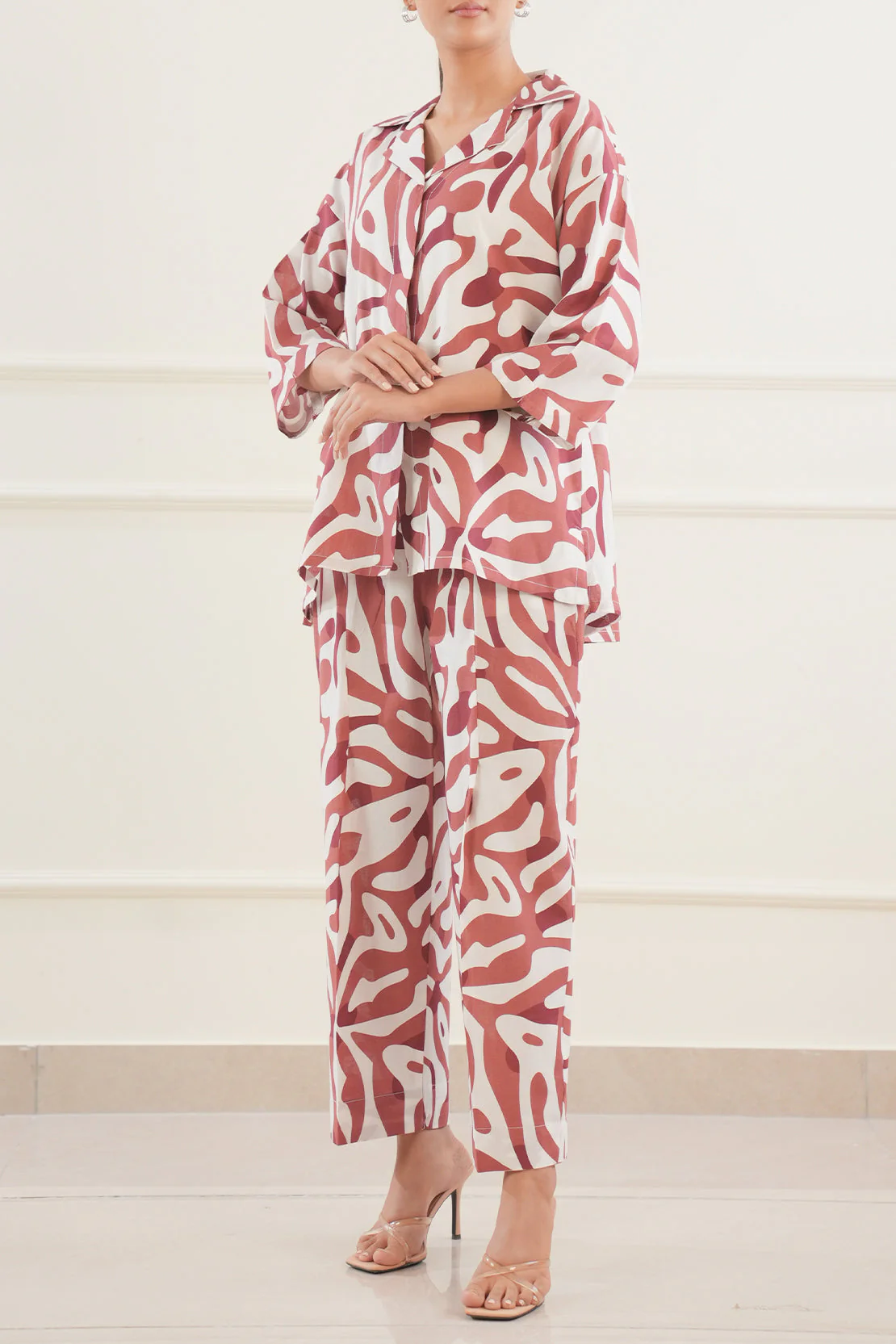 Jacquard Viscose Stitched 2 Piece (Shirt/Trouser) - Image 2