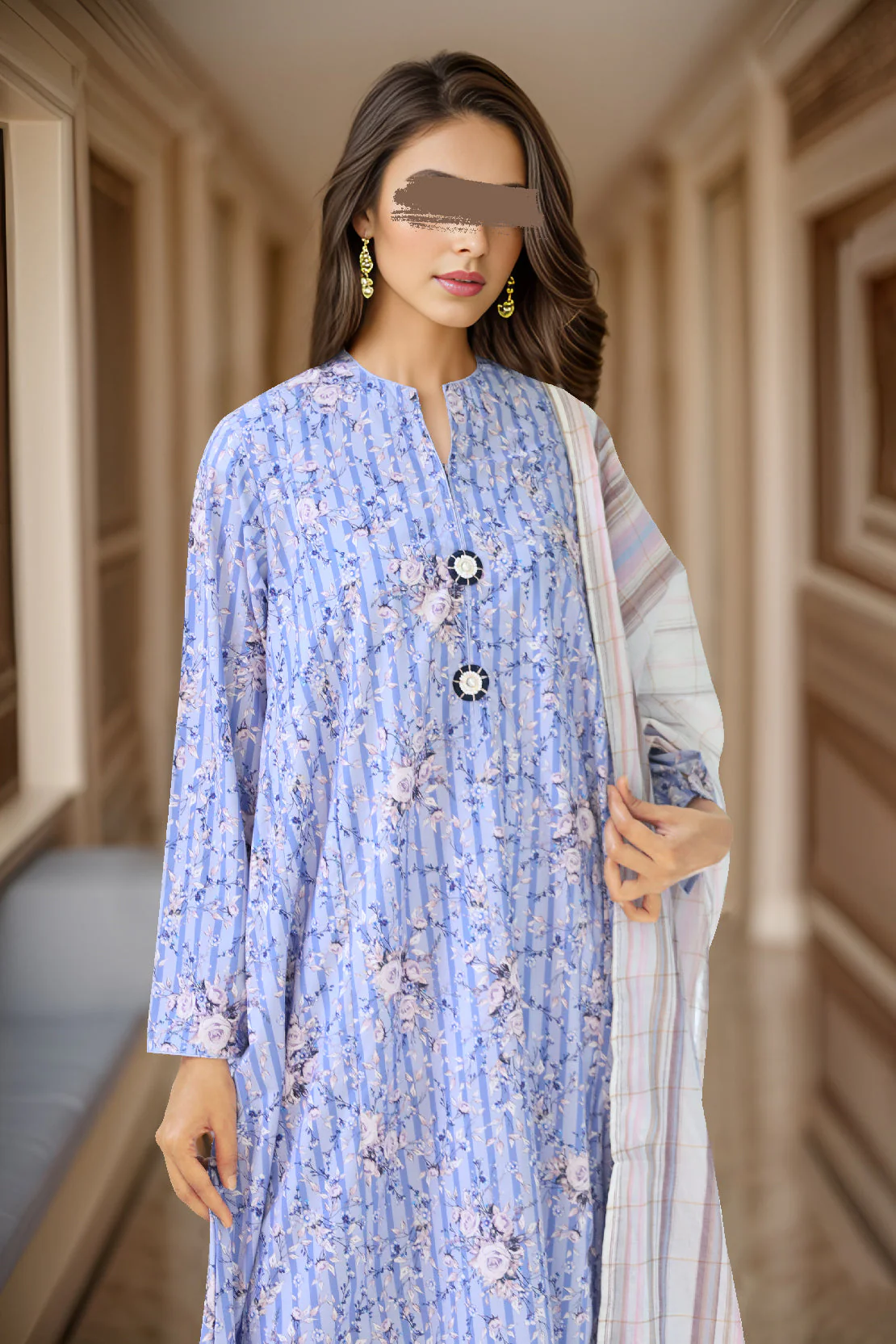 Cotton Jacquard Stitched 2 Piece (Shirt/Trouser) - Image 2