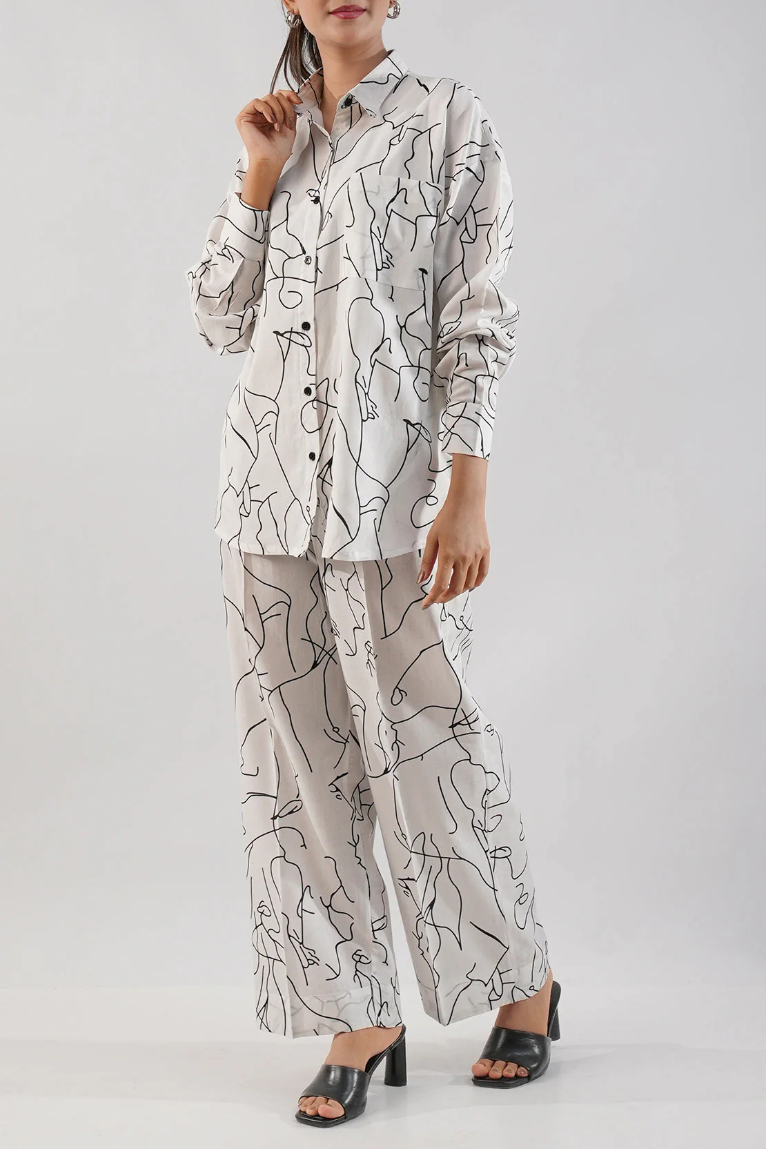 Jacquard Viscose Stitched 2 Piece (Shirt/Trouser) - Image 2