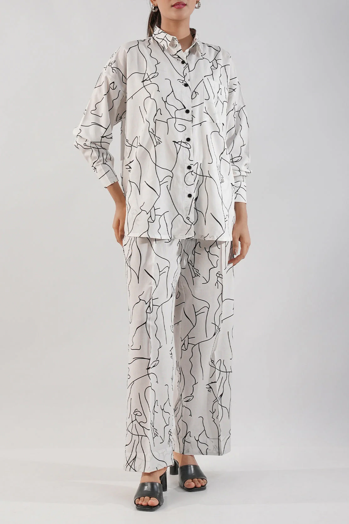 Jacquard Viscose Stitched 2 Piece (Shirt/Trouser) - Image 4