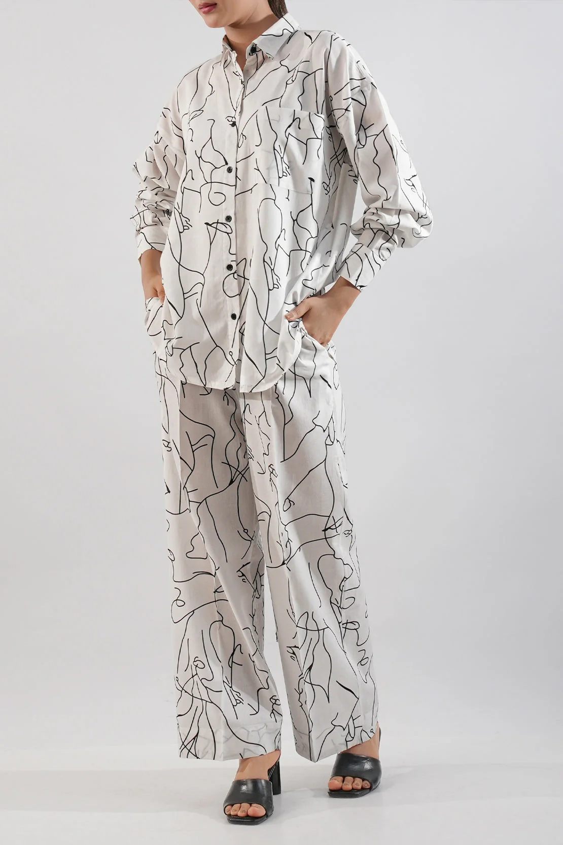 Jacquard Viscose Stitched 2 Piece (Shirt/Trouser) - Image 5