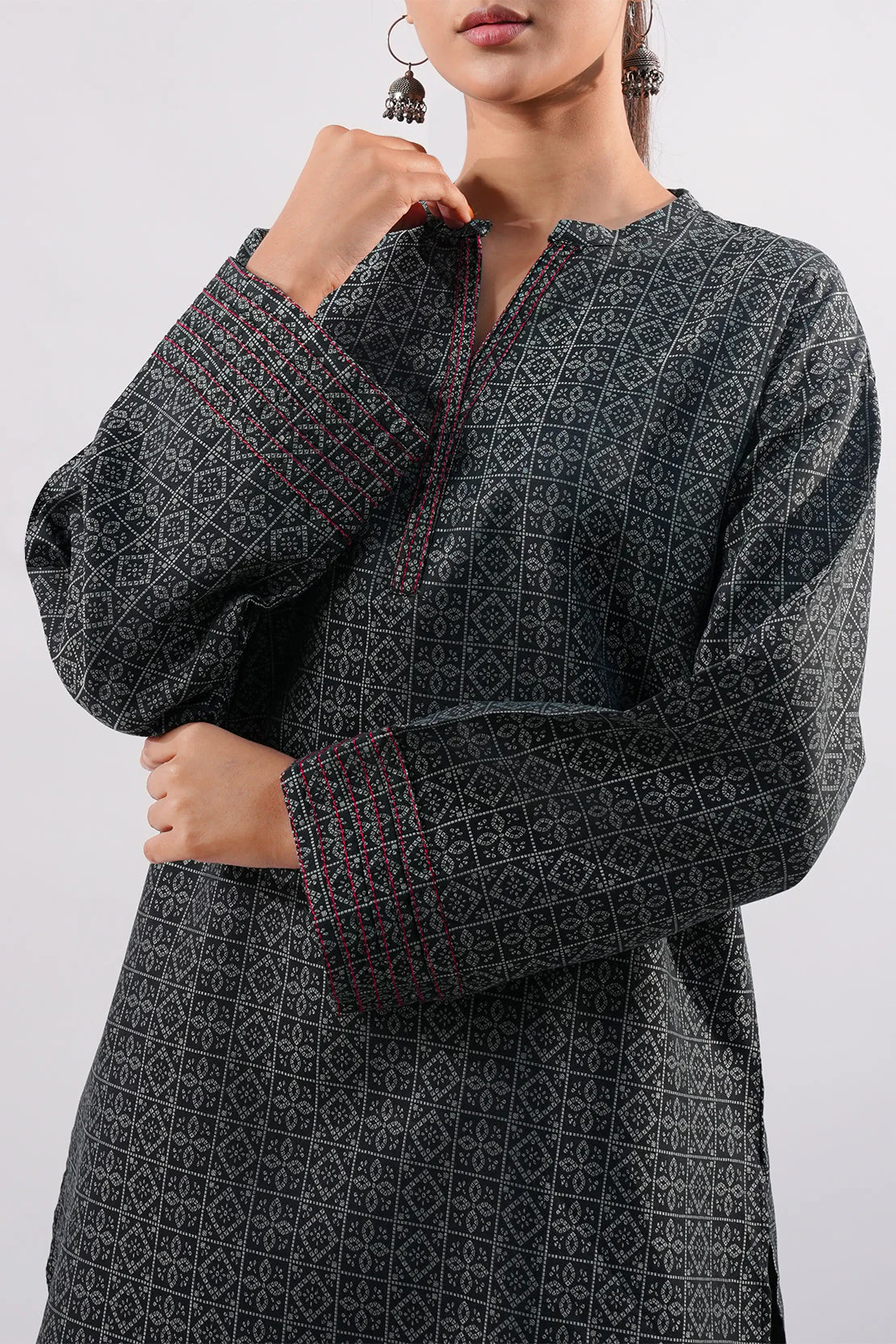 Jacquard Viscose Stitched 2 Piece (Shirt/Trouser) - Image 5