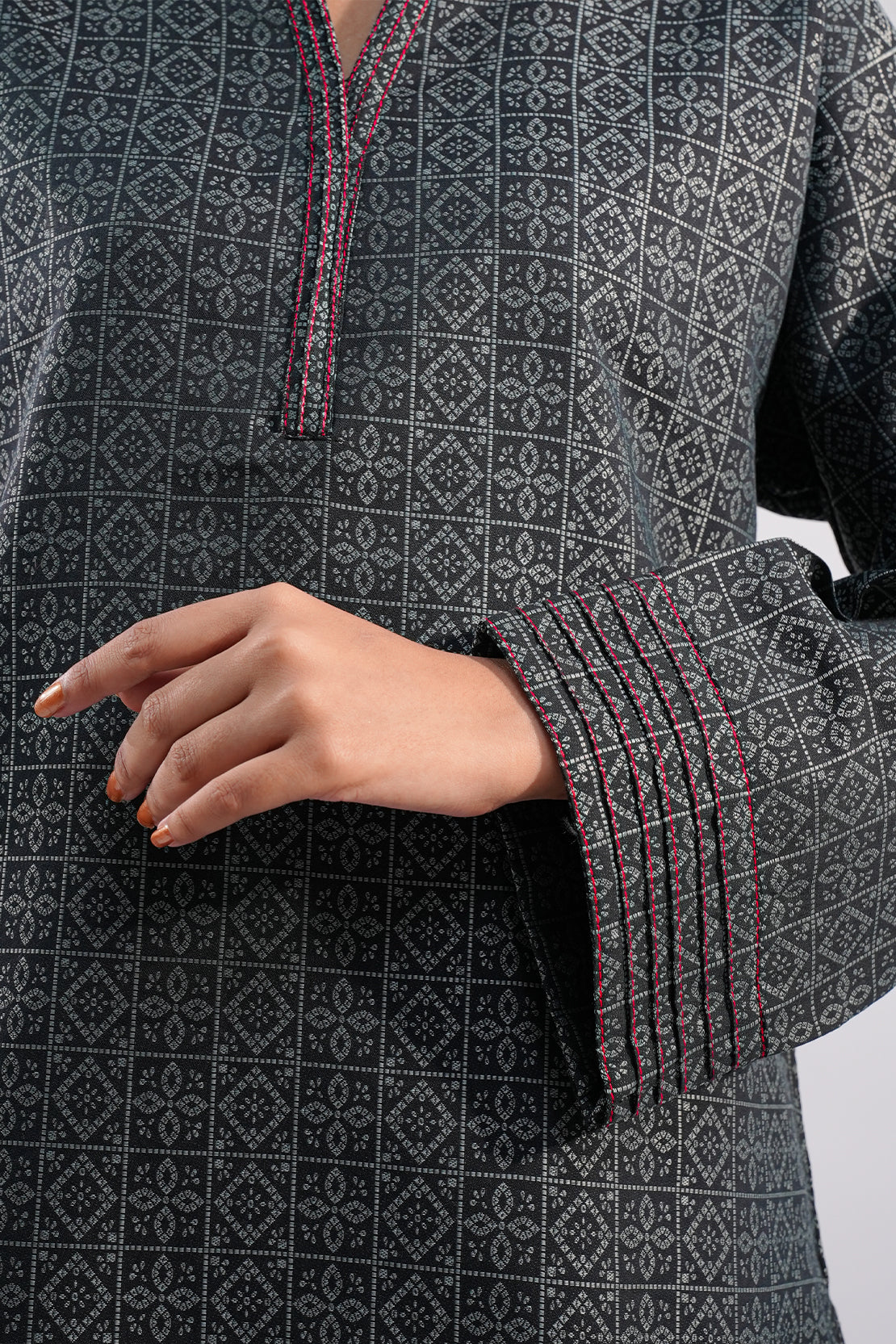 Jacquard Viscose Stitched 2 Piece (Shirt/Trouser) - Image 6