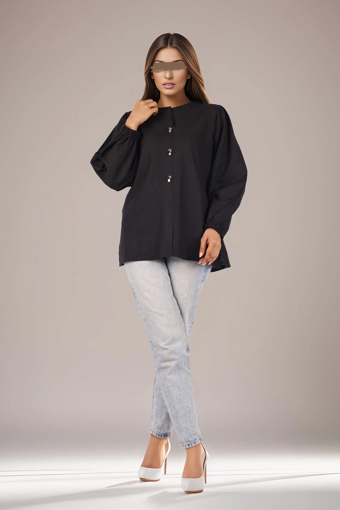Khaddar Stitched Fusion Tops