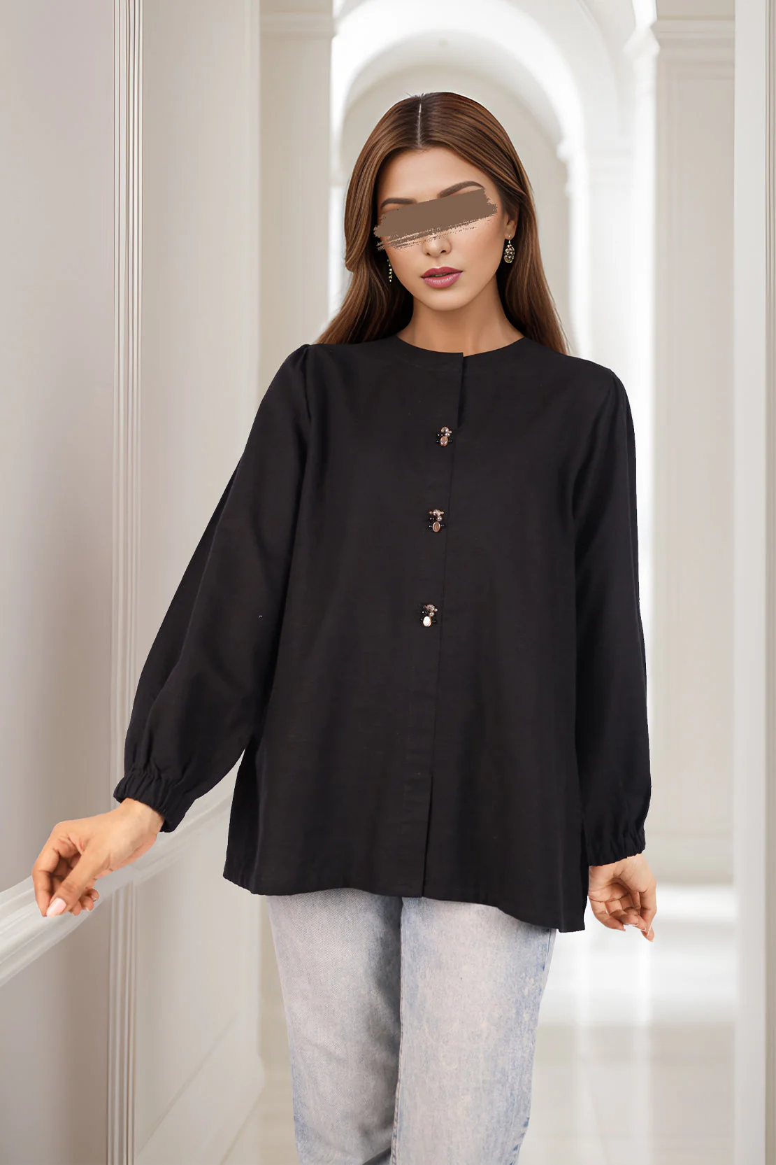 Khaddar Stitched Fusion Tops - Image 2