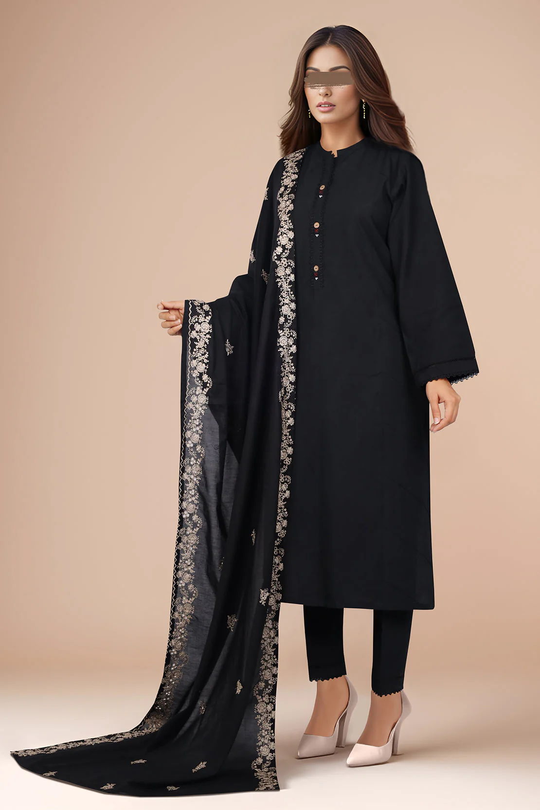 Embroidered Lawn Dupatta