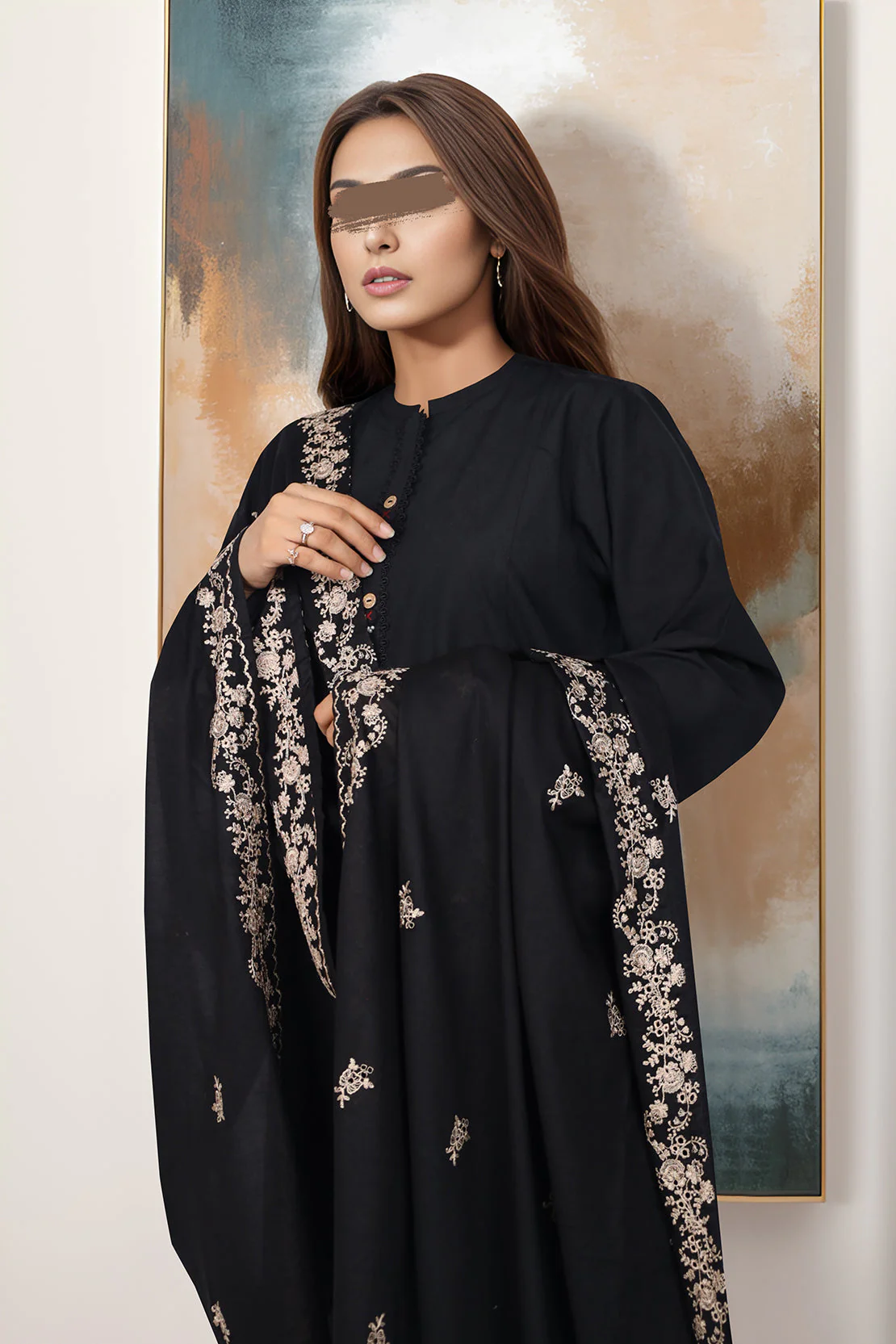 Embroidered Lawn Dupatta - Image 3