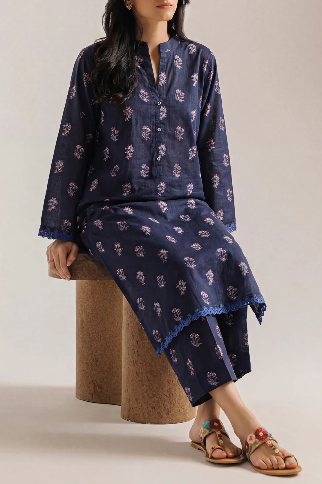 Lawn Printed Jacquard Emb Stitched Shirt