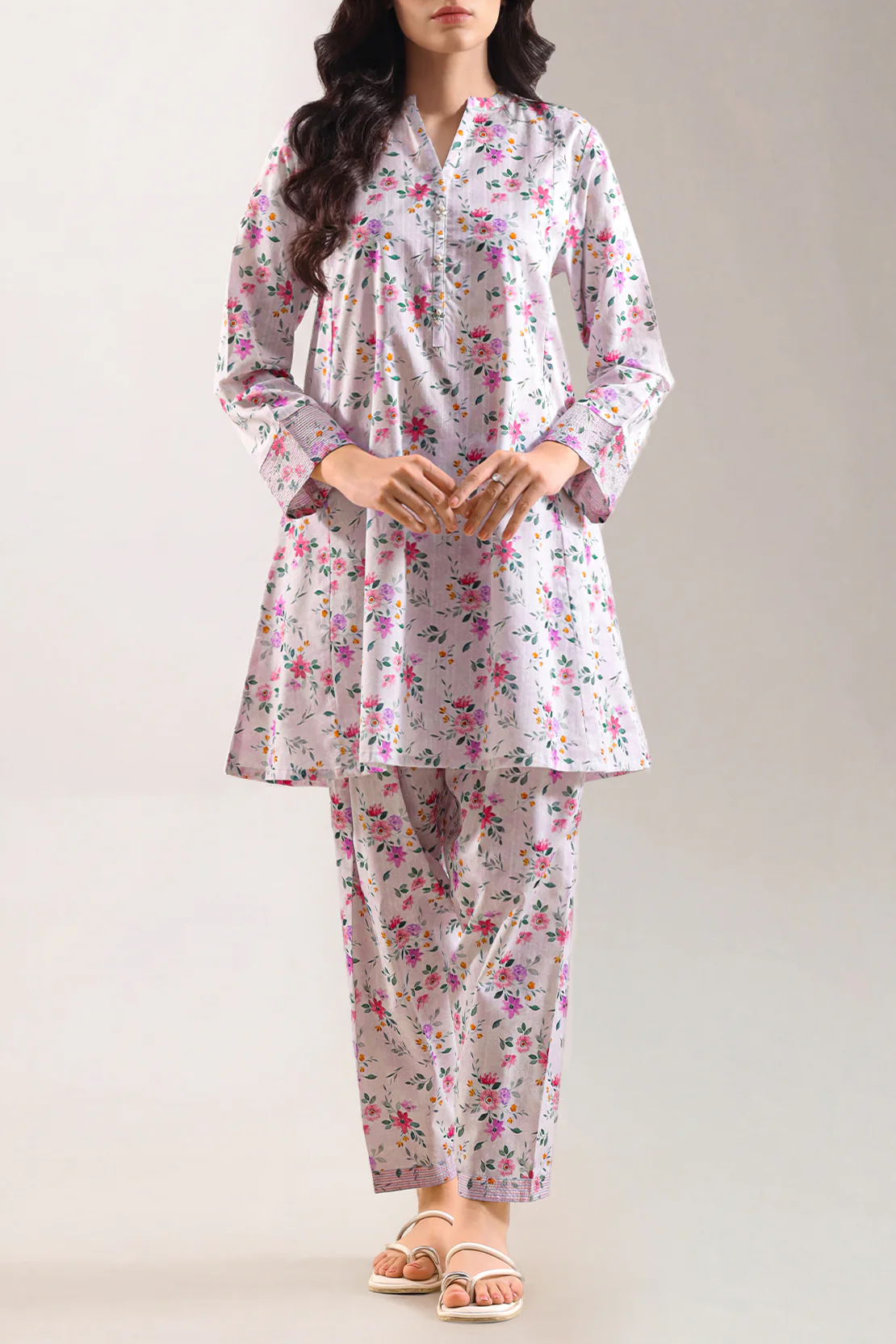 Lawn Printed Jacquard Emb Stitched Shirt