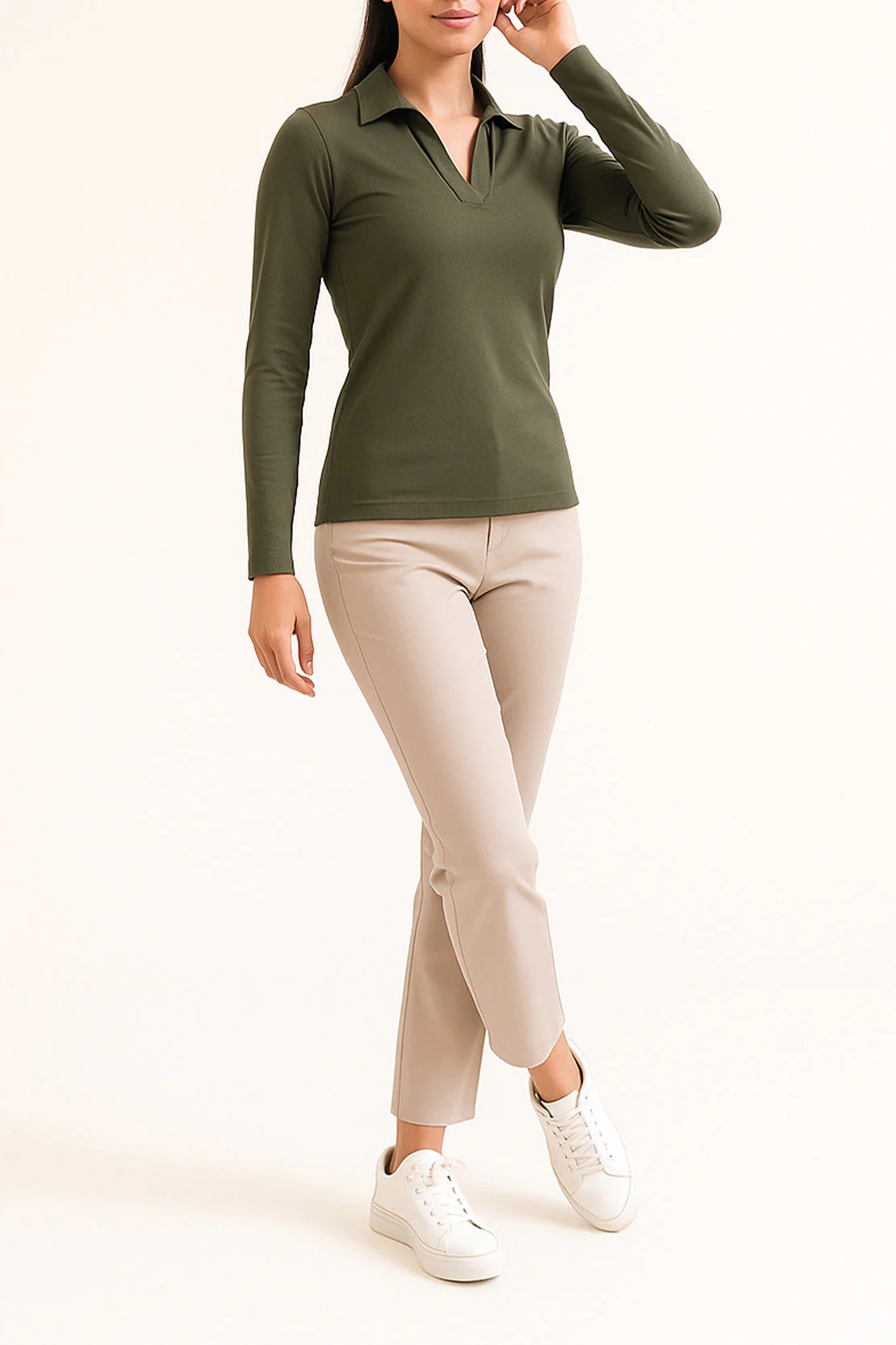 Long Sleeve Polo Shirt - Image 2