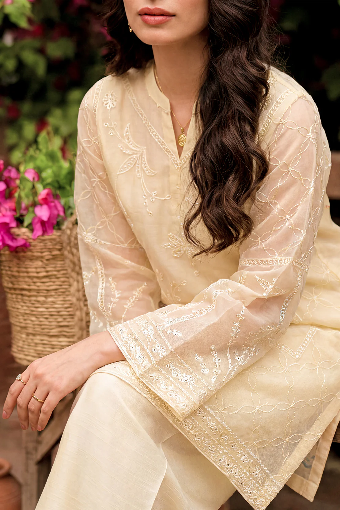Lux Pret Embroidered Stitched Organza 2 Piece (Shirt/Trouser) - Image 2