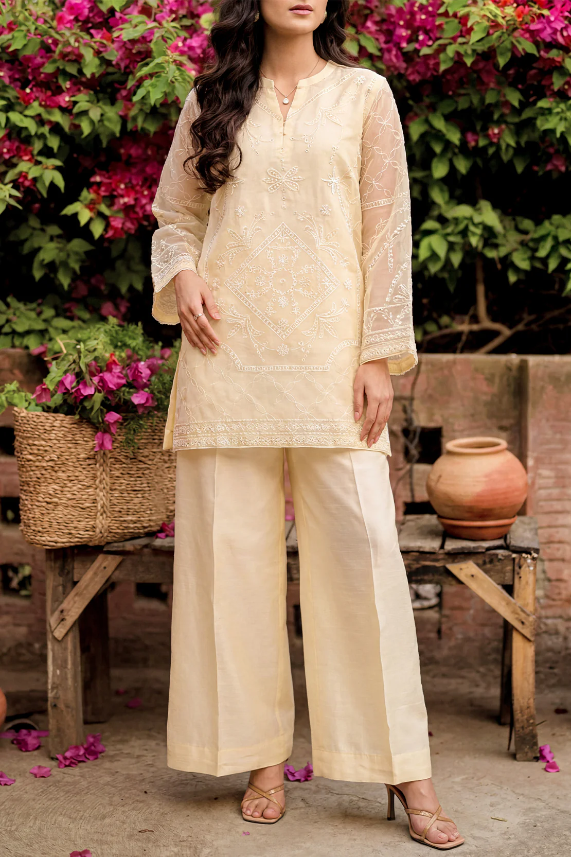 Lux Pret Embroidered Stitched Organza 2 Piece (Shirt/Trouser) - Image 3