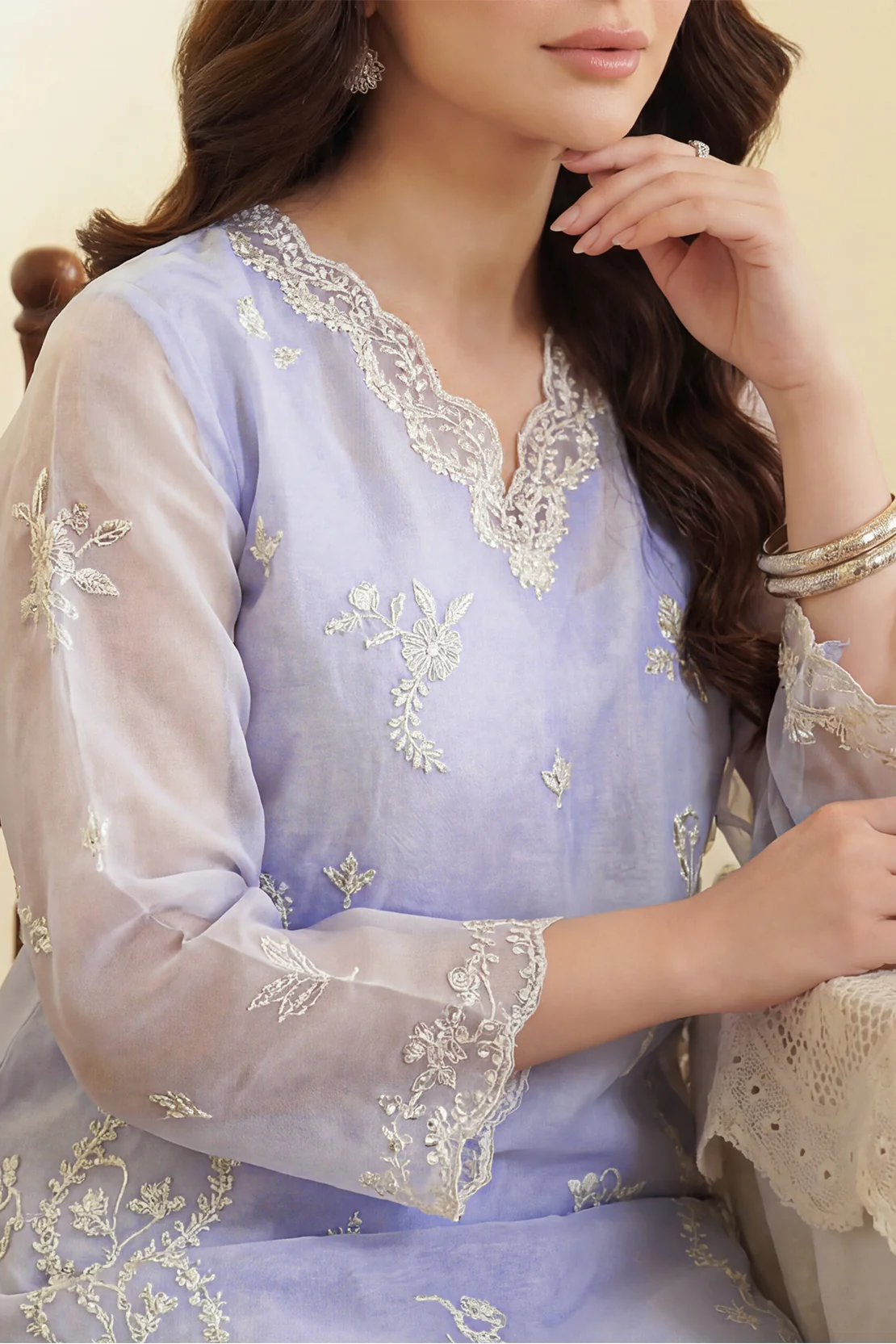 Lux Pret Embroidered Stitched Organza 2 Piece (Shirt/Trouser) - Image 4