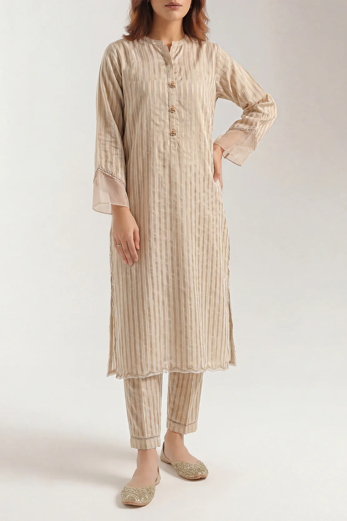 Lux Pret Stitched Zari Mesuri 2 Piece (Shirt/Trouser) - Image 2