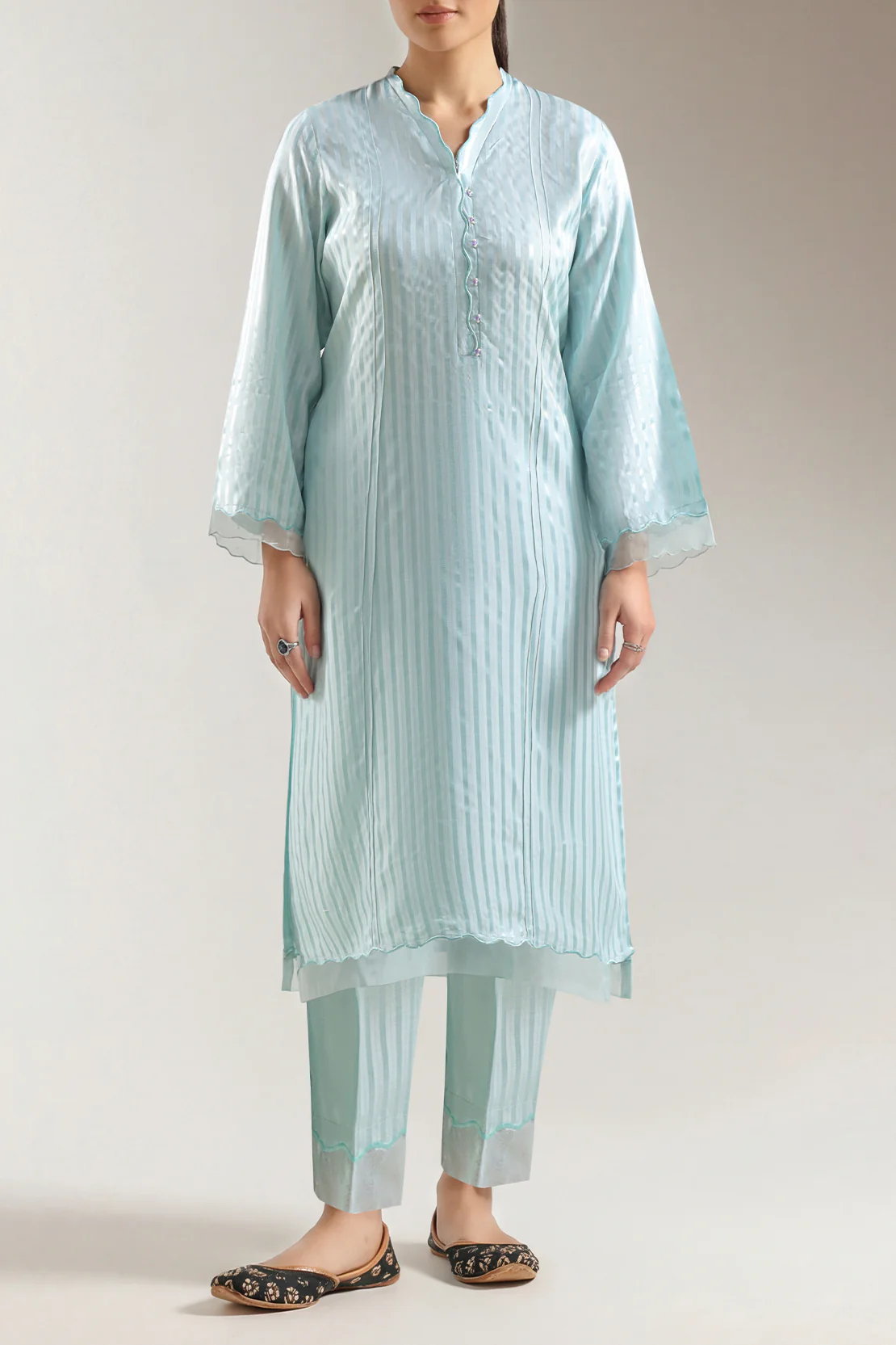 Lux Pret Stitched Zari Mesuri 2 Piece (Shirt/Trouser)