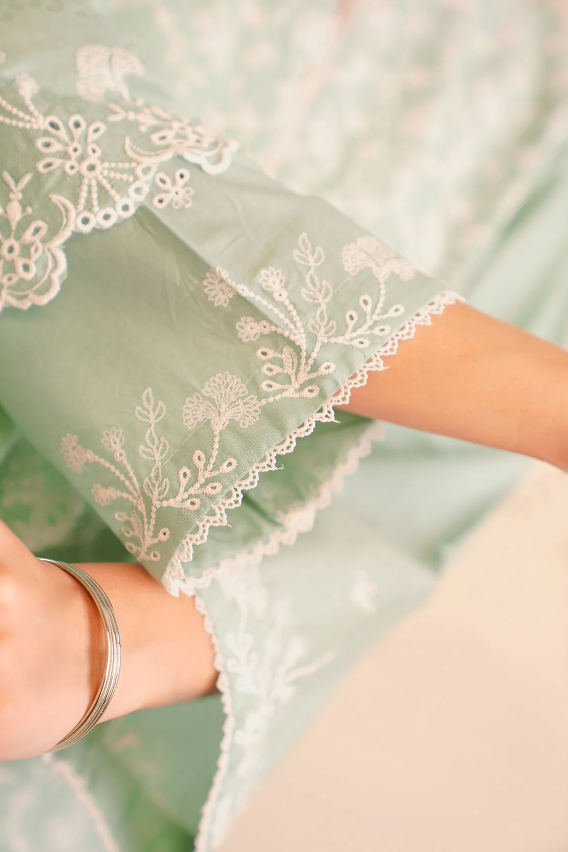 Luxury Pret Cotton Embroidered Stitched Shirt Trouser - Image 6