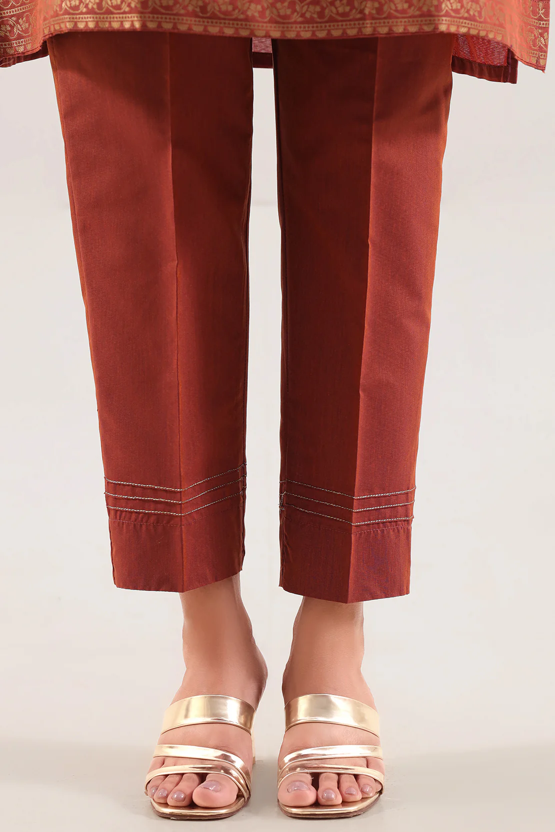 Luxury Pret Cotton Jacquard Embroidered Stitched (Shirt/Trouser) - Image 5