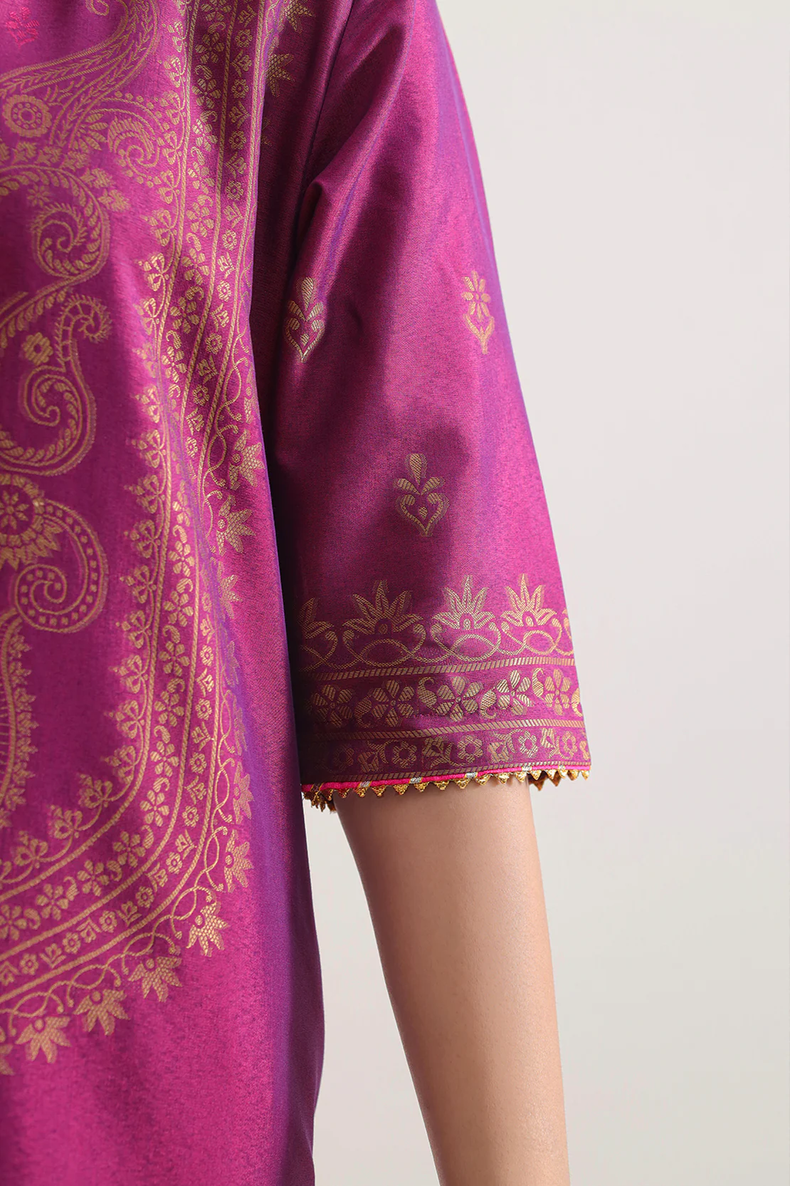 Luxury Pret Cotton Jacquard Stitched 2 Piece Shirt/Dupatta - Image 4