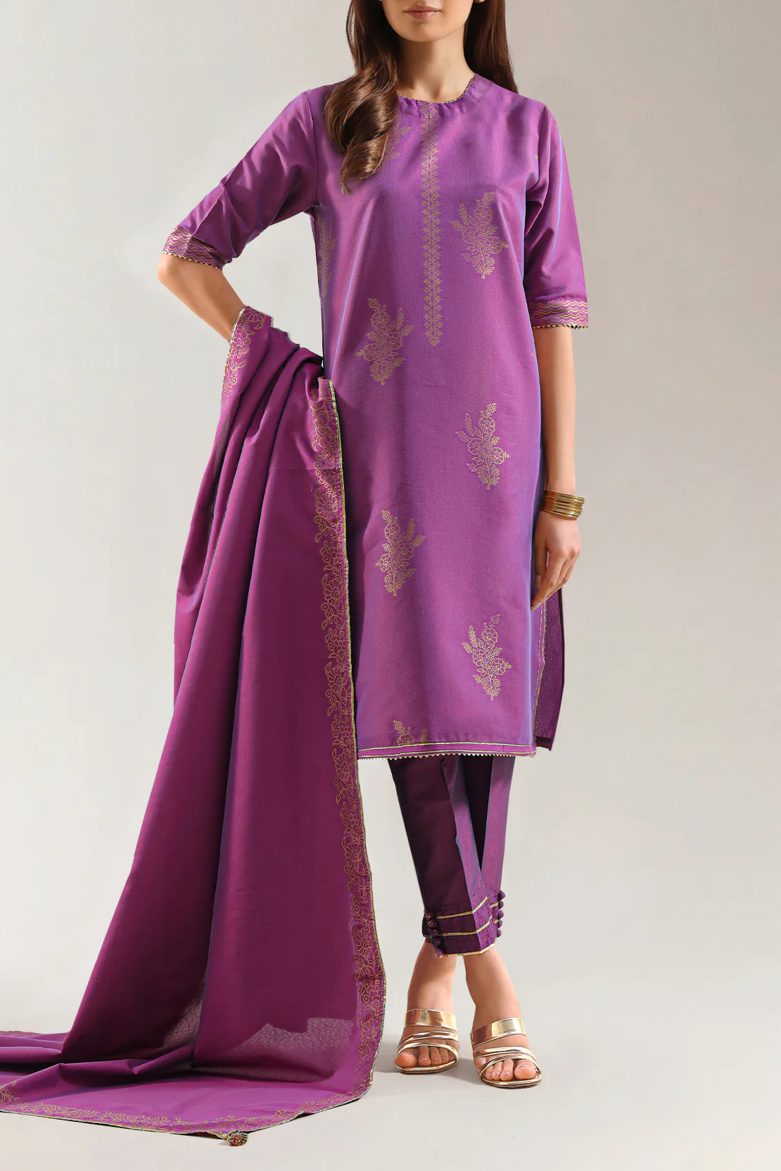 Luxury Pret Cotton Jacquard Stitched 2 Piece (Shirt/Trouser)