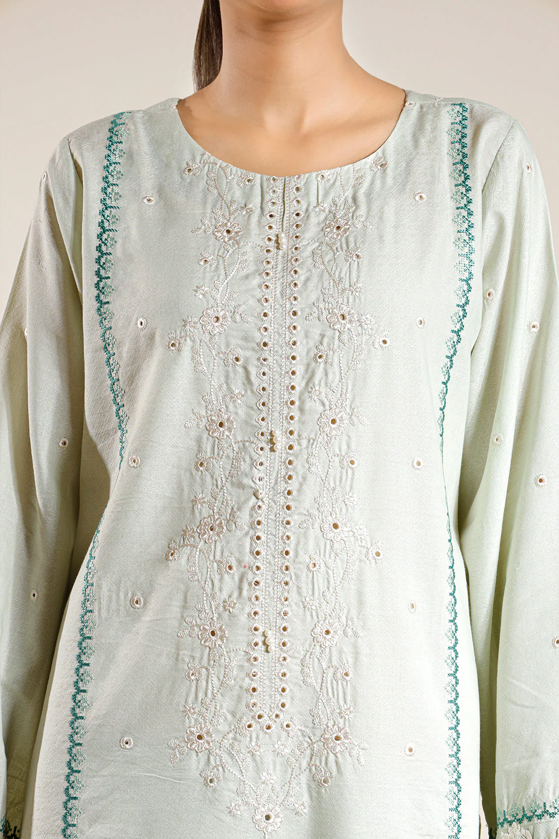 Luxury Pret  Cotton Jacquard Stitched 2 Piece (Shirt/Trouser) - Image 5