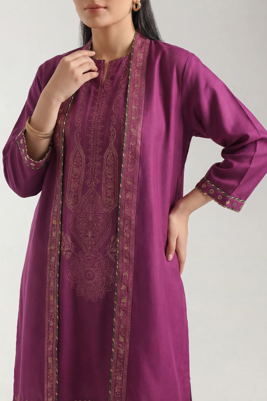 Luxury Pret Cotton Jacquard Stitched 2 Piece (Shirt/Trouser) - Image 3