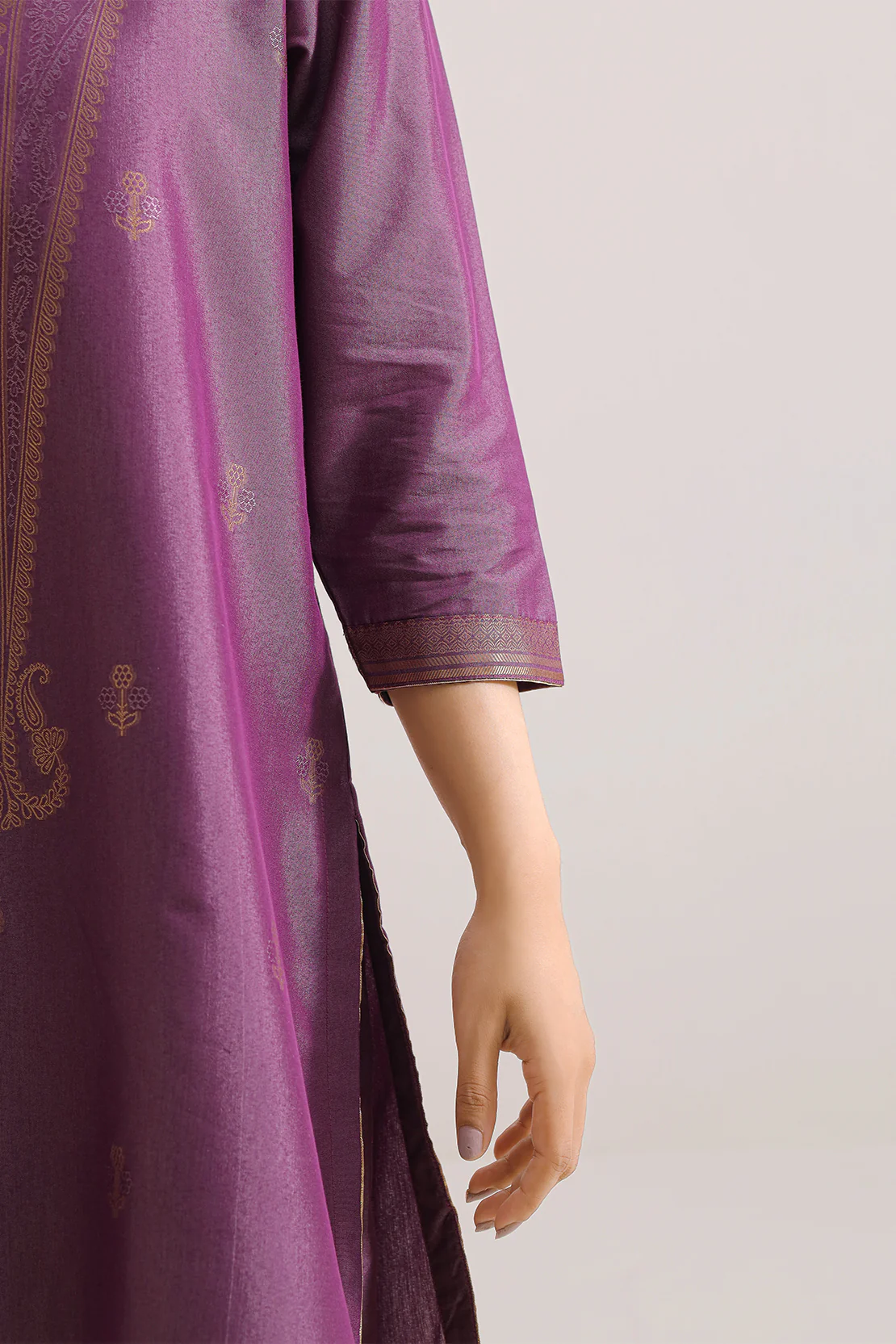 Luxury Pret Cotton Jacquard Stitched 3 Piece - Image 4