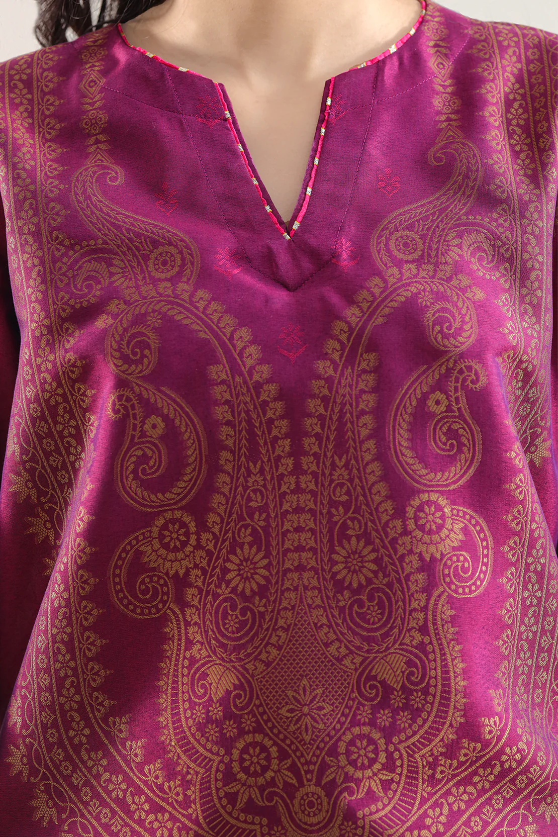 Luxury Pret Cotton Jacquard Stitched 3 Piece - Image 3