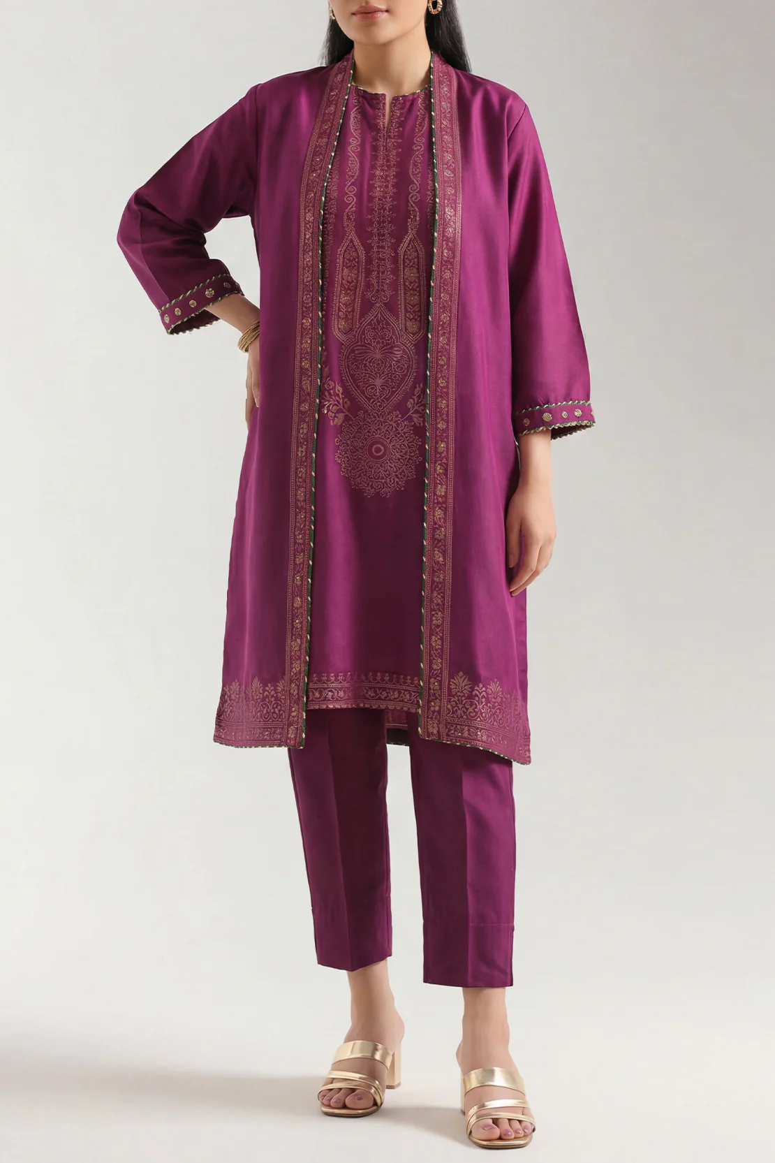 Luxury Pret Cotton Jacquard Stitched Shirt