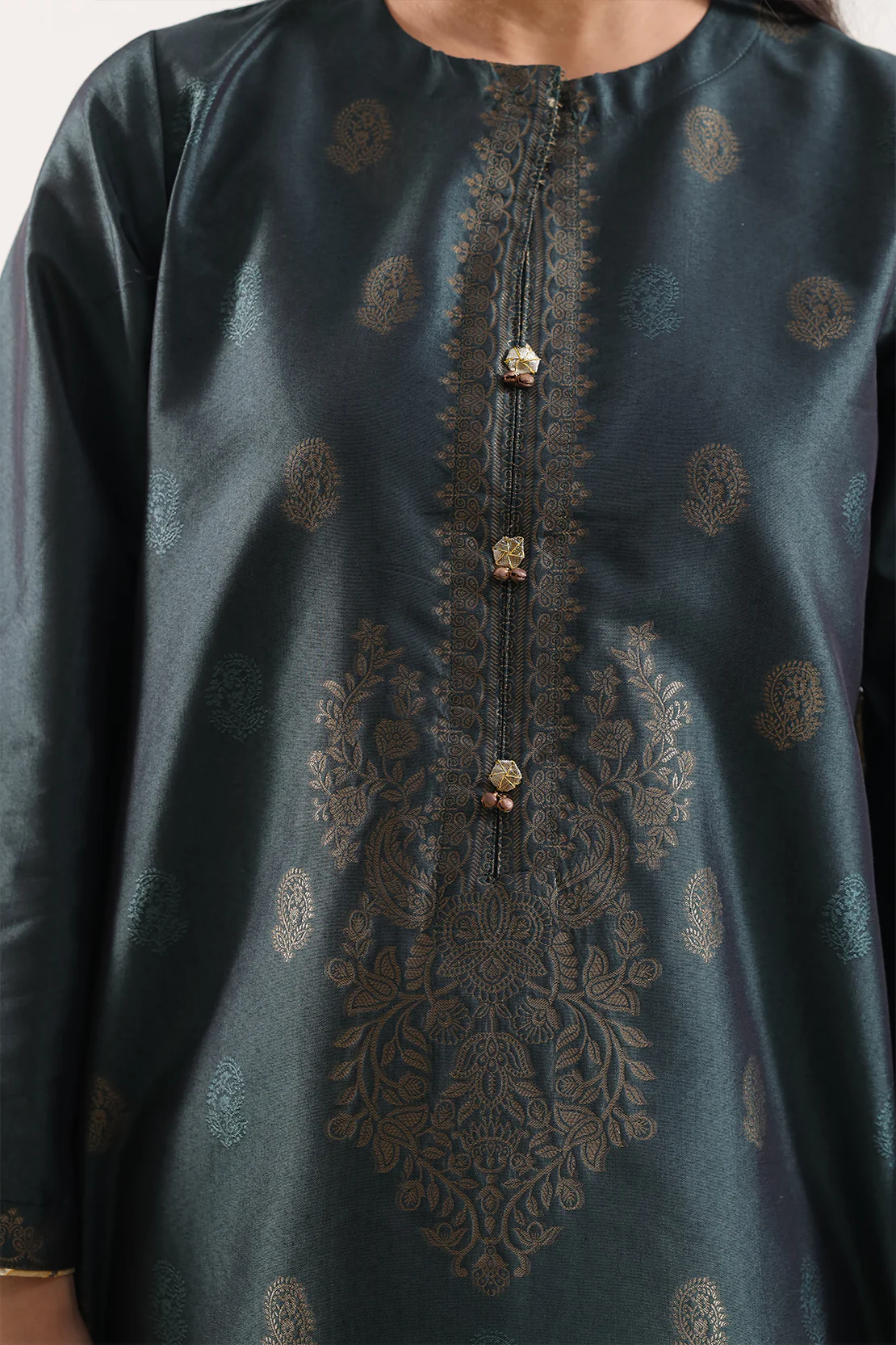 Luxury Pret Cotton Jacquard Stitched Shirt - Image 3