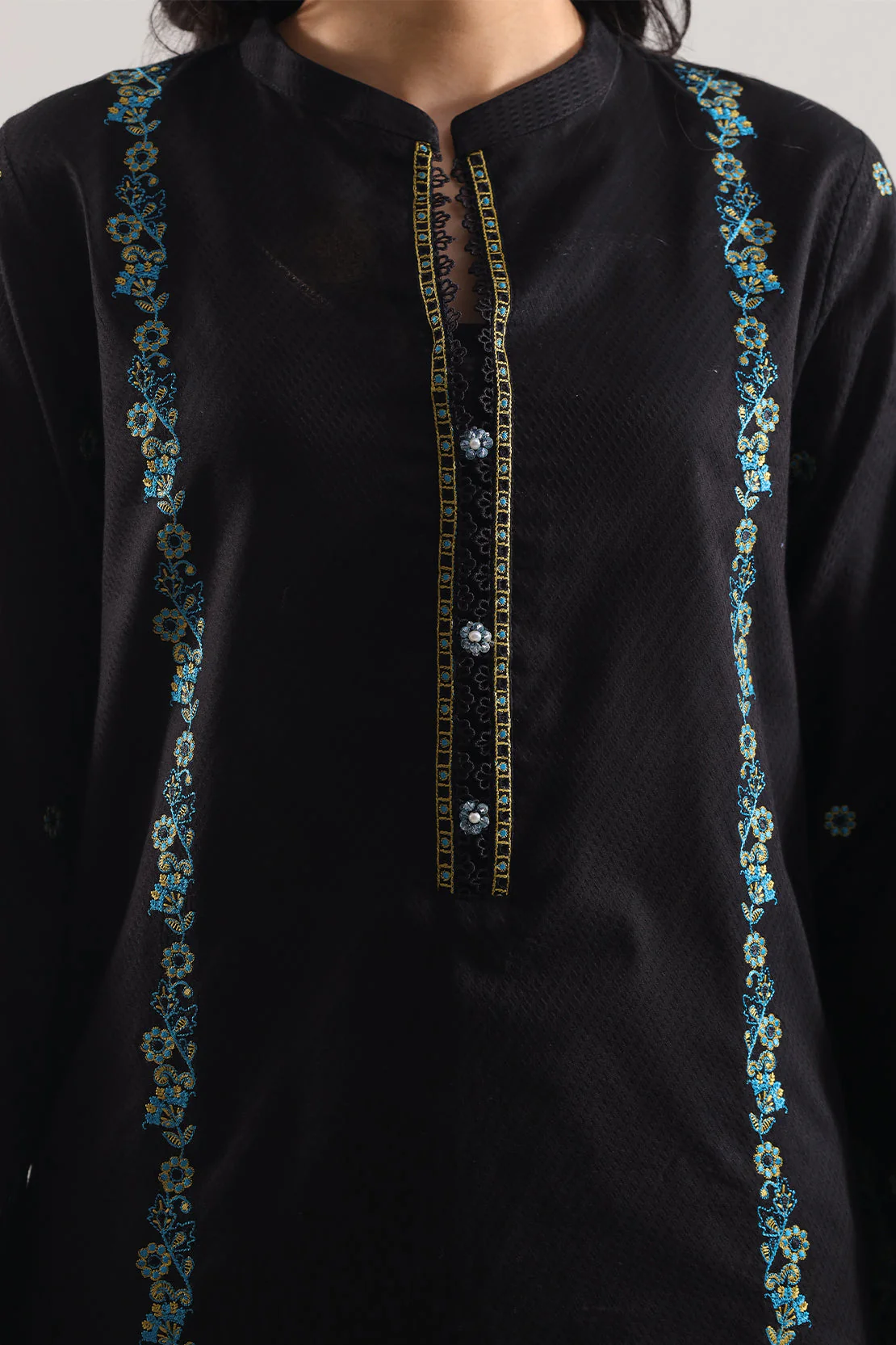 Luxury Pret Cotton Jacquard Stitched Shirt - Image 3