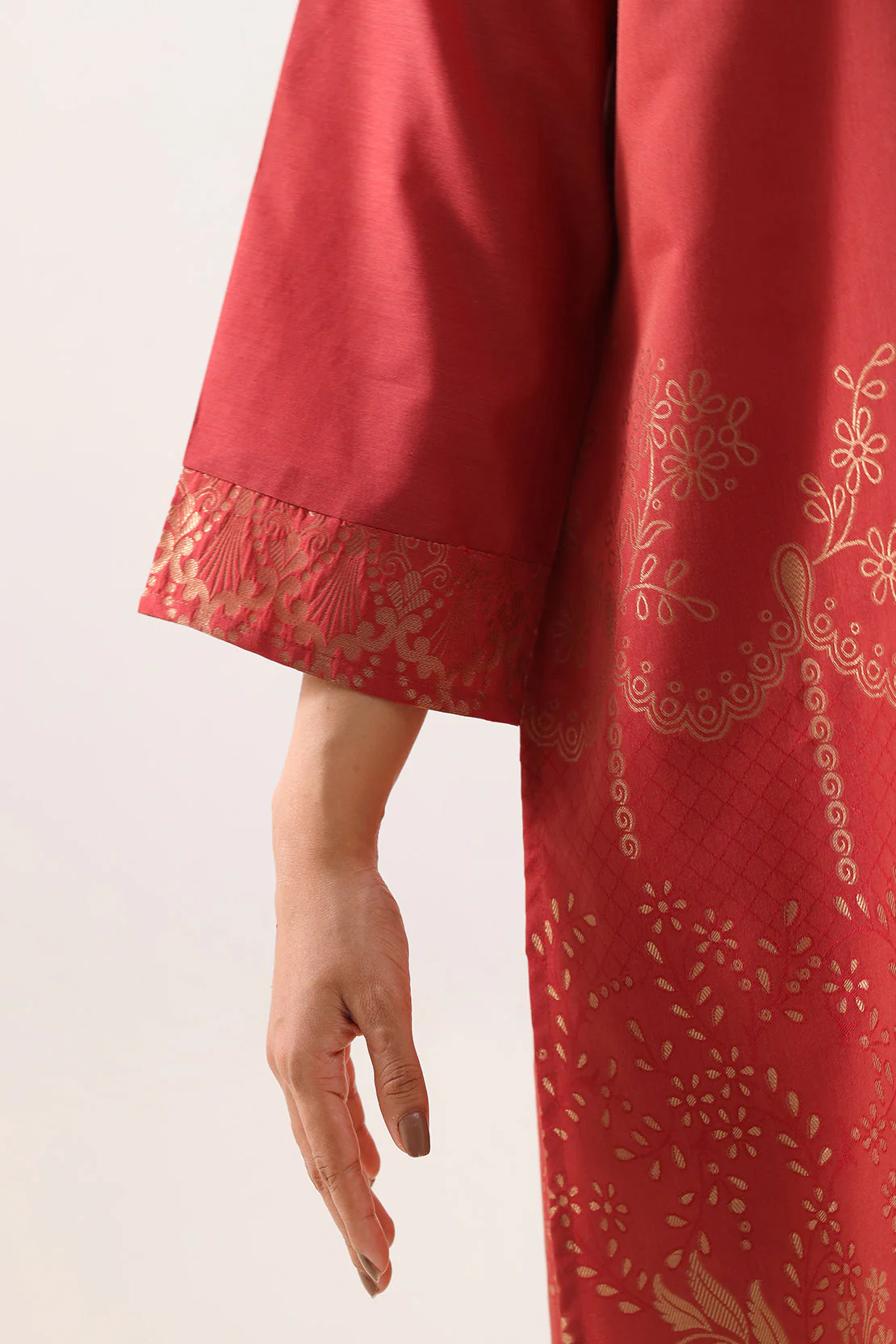 Luxury Pret Cotton Jacquard Stitched Shirt - Image 5