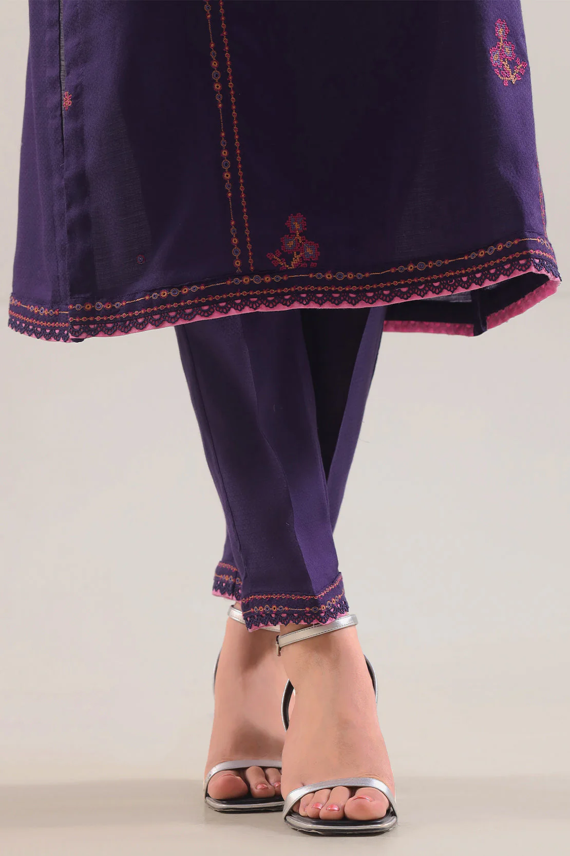 Luxury Pret Embroidered Cotton Jacquard Stitched 3 Piece - Image 5