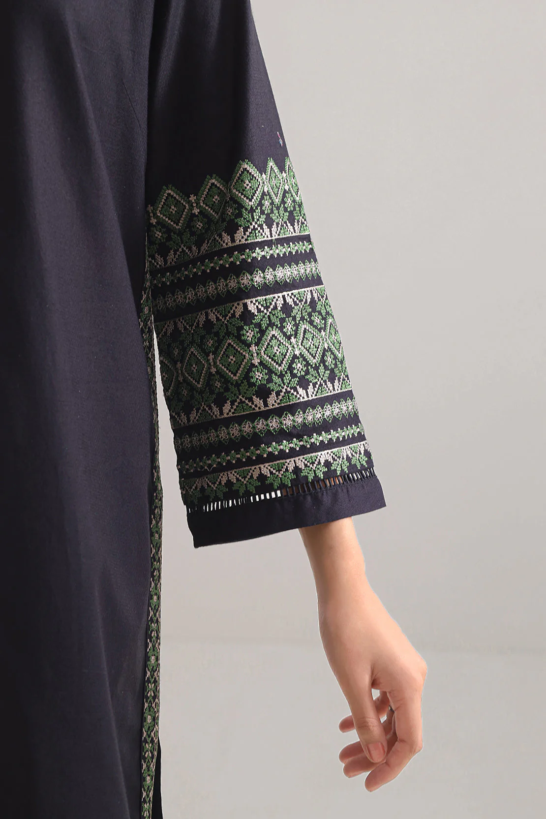 Luxury Pret Embroidered Cotton Jacquard Stitched 3 Piece - Image 5