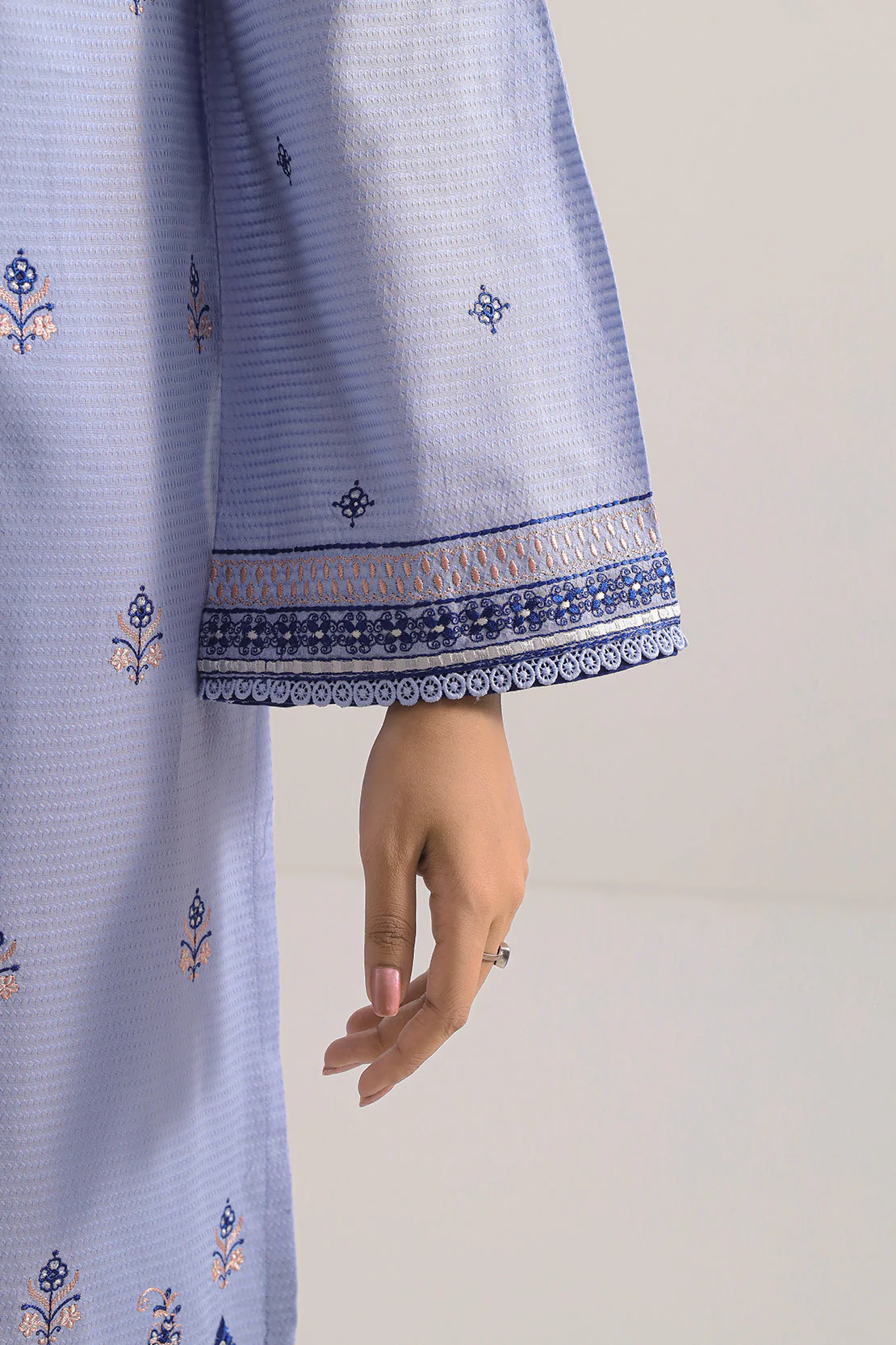 Luxury Pret Embroidered Cotton Jacquard Stitched 3 Piece - Image 4