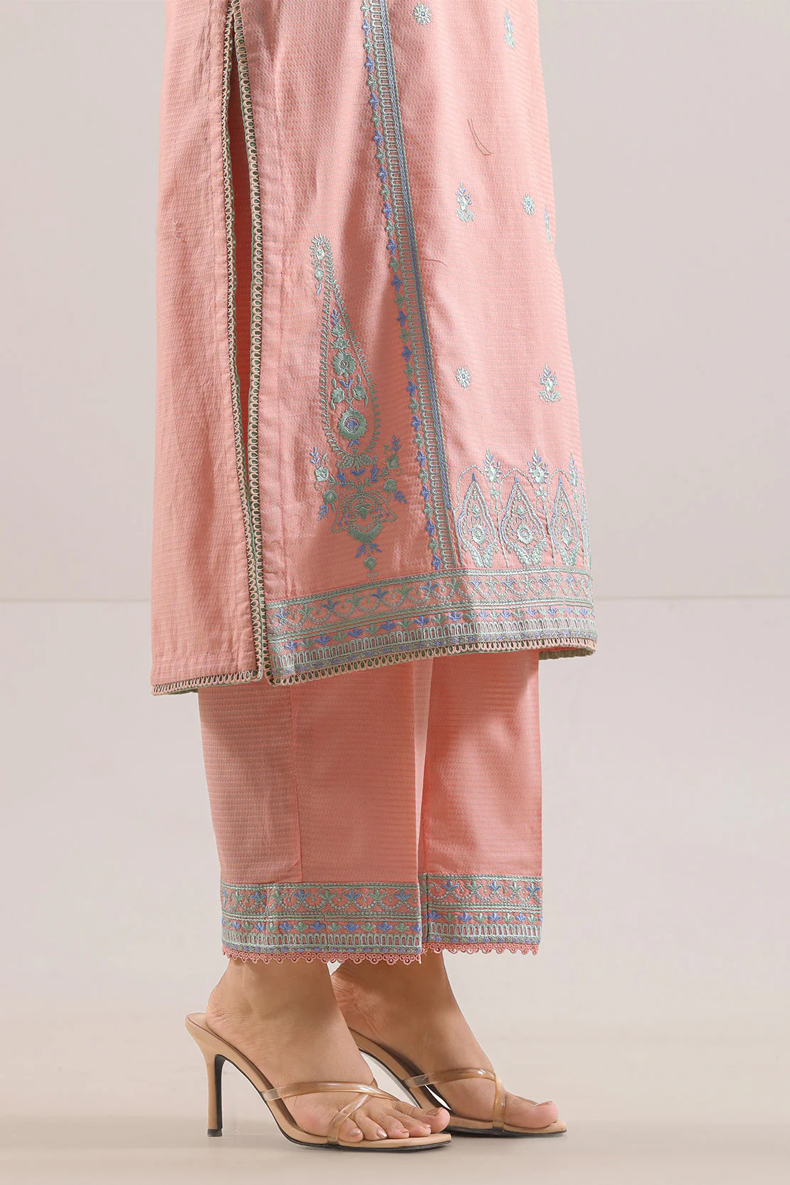 Luxury Pret Embroidered Cotton Jacquard Stitched 3 Piece - Image 5