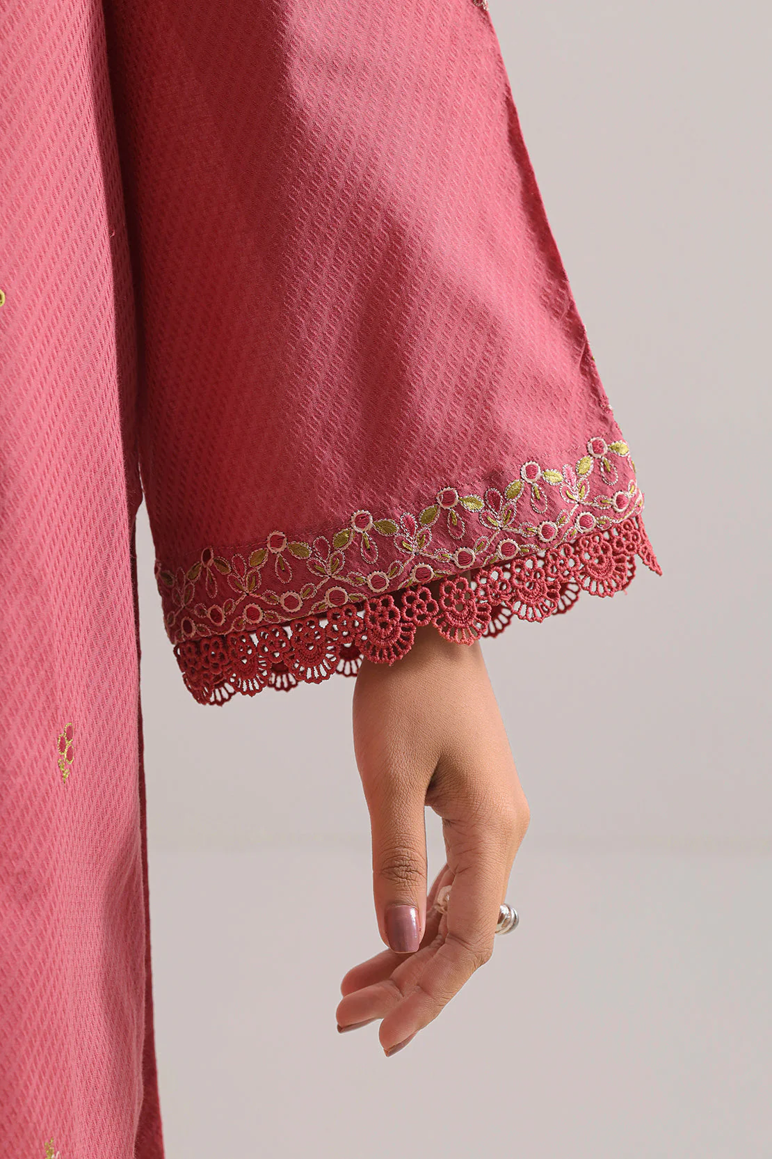 Luxury Pret Embroidered Cotton Jacquard Stitched 3 Piece - Image 5