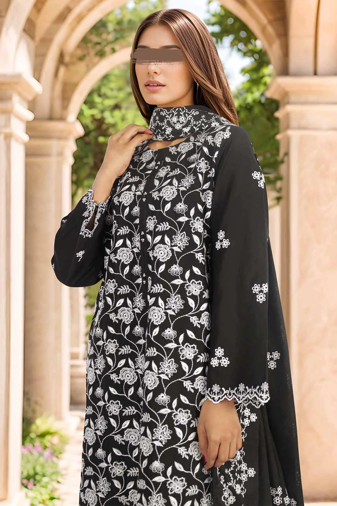 Luxury Pret Embroidered Cotton Stitched 2 Piece Shirt/Trouser - Image 3