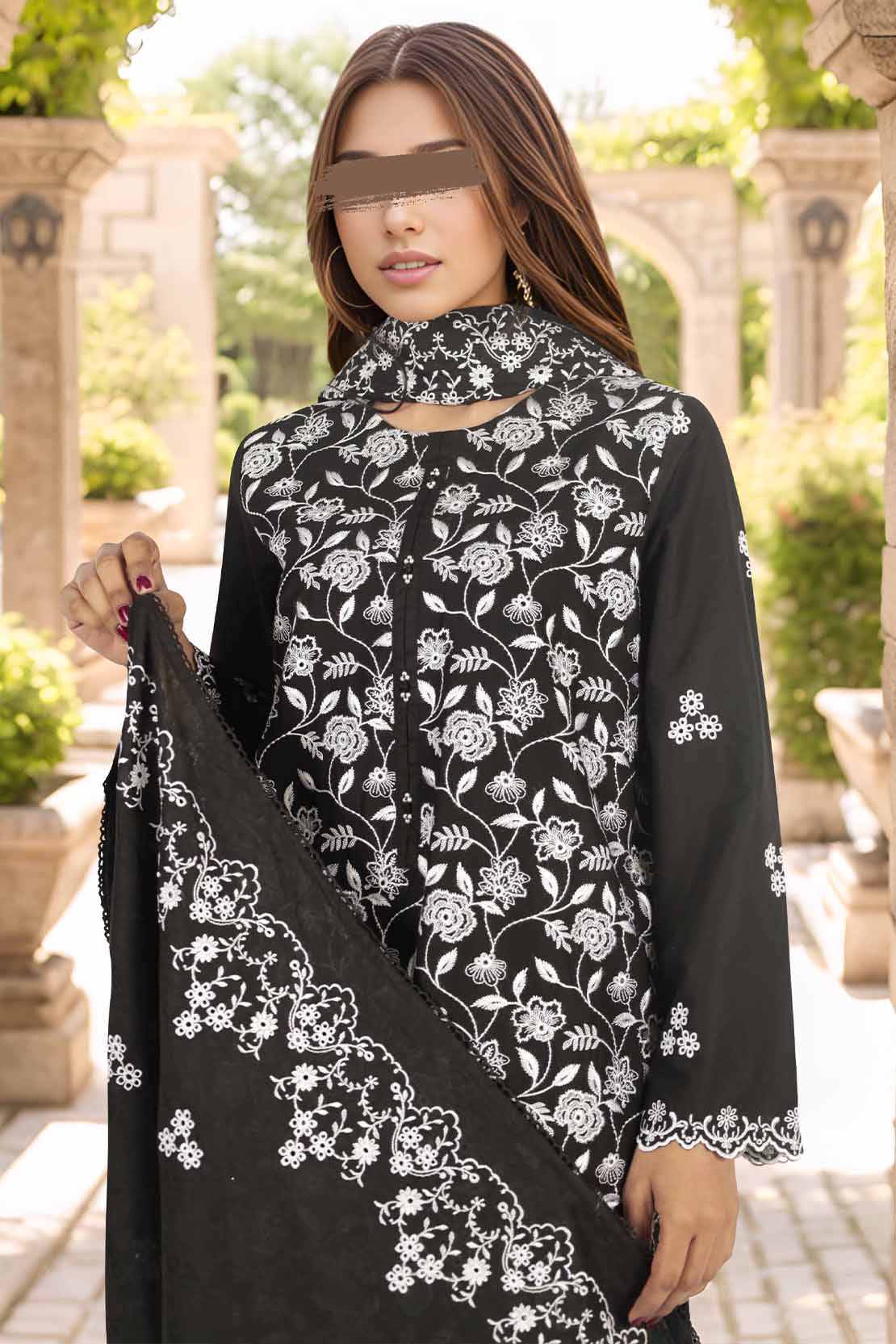 Luxury Pret Embroidered Cotton Stitched 2 Piece Shirt/Trouser - Image 4