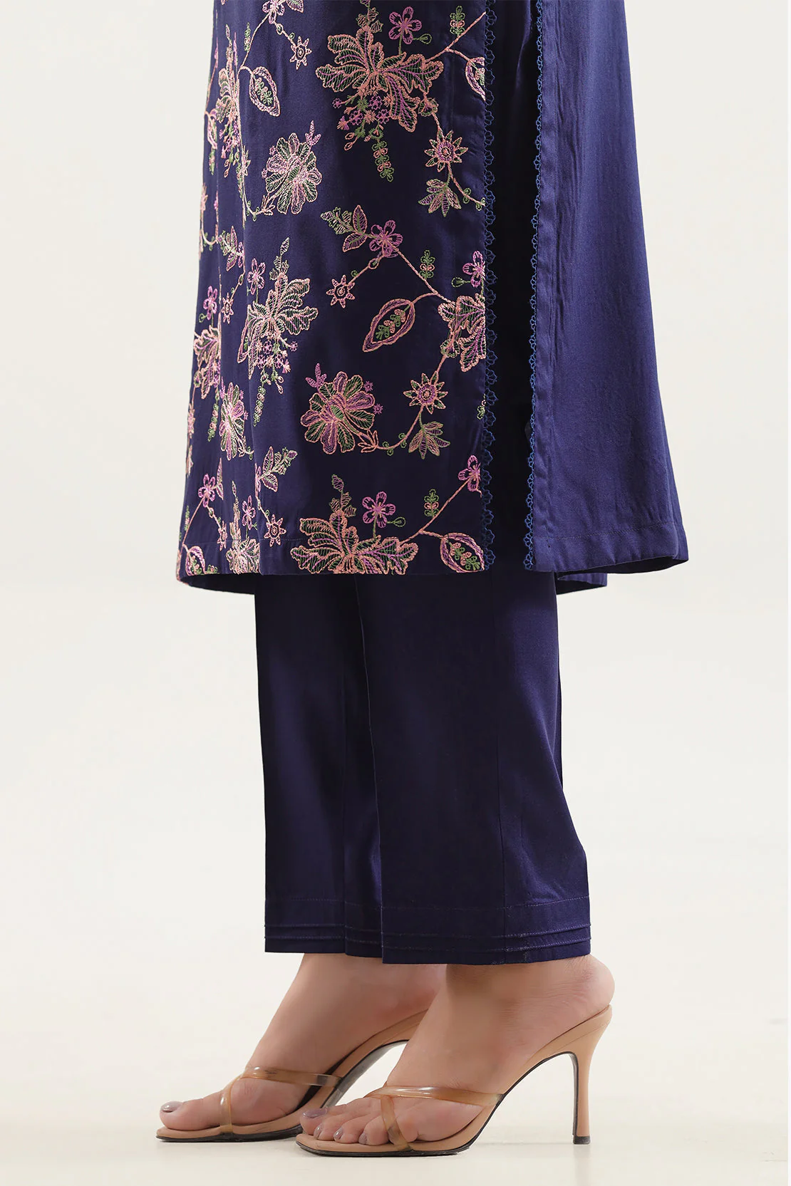 Luxury Pret Embroidered Cotton Viscose Stitched 2 Piece Shirt/Dupatta - Image 5