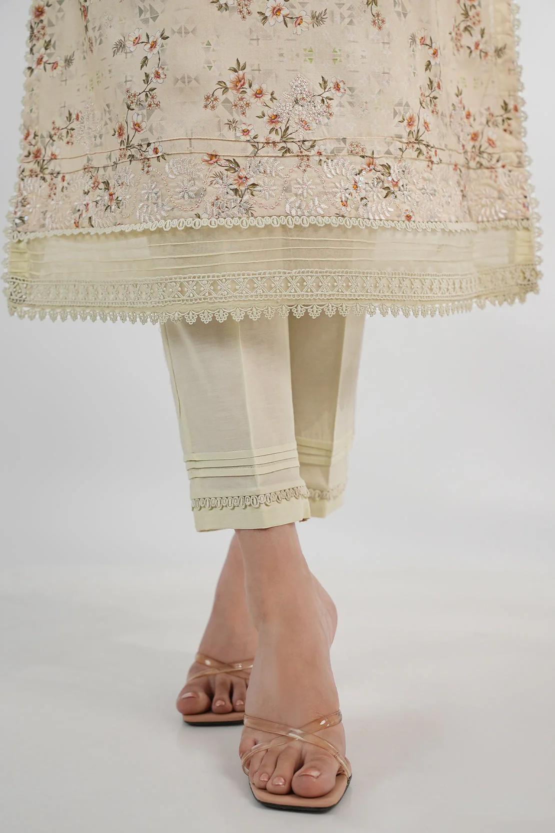 Luxury Pret Embroidered Lawn Stitched (Shirt/Trouser) - Image 9