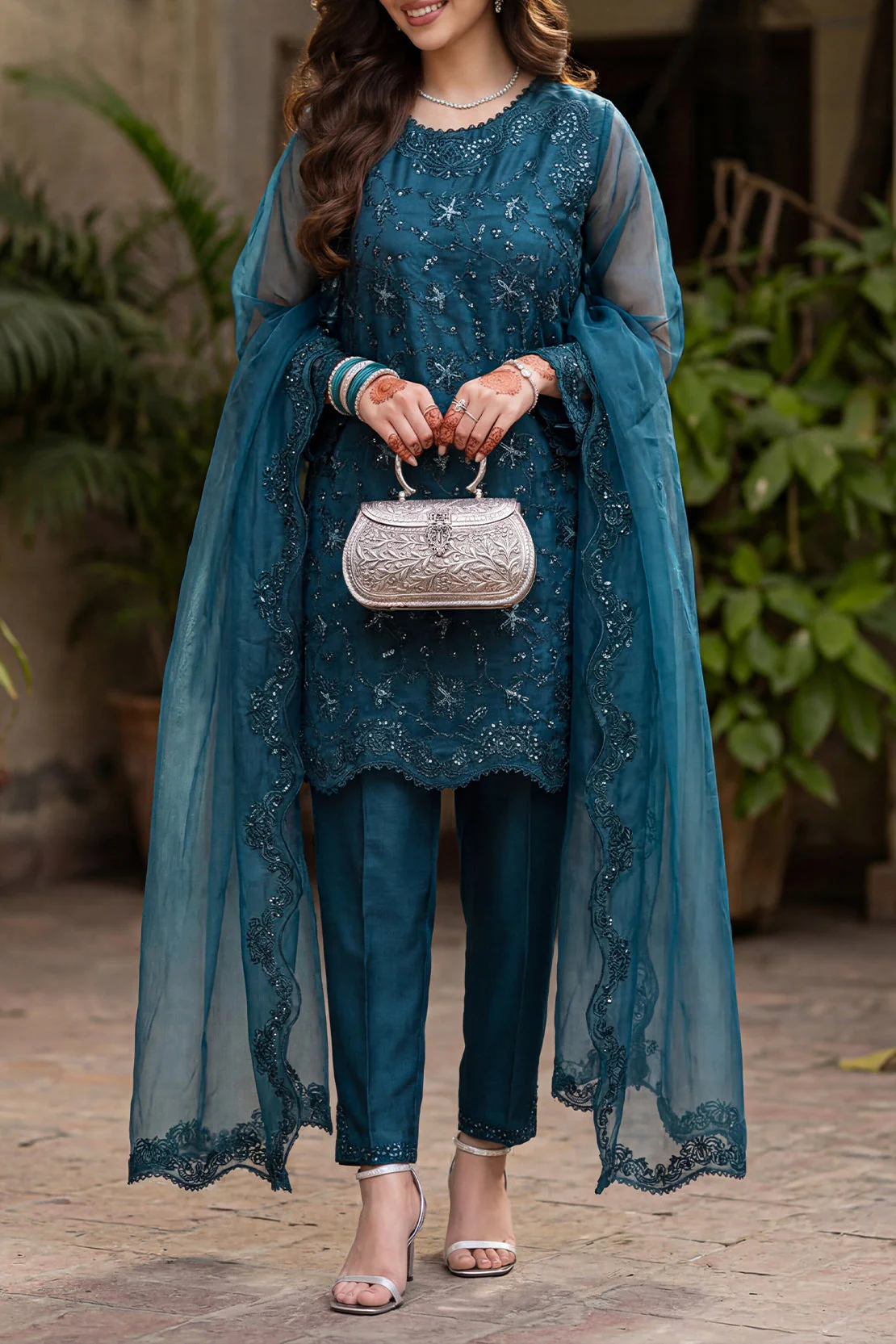 Luxury Pret Embroidered Organza Stitched 3 Piece