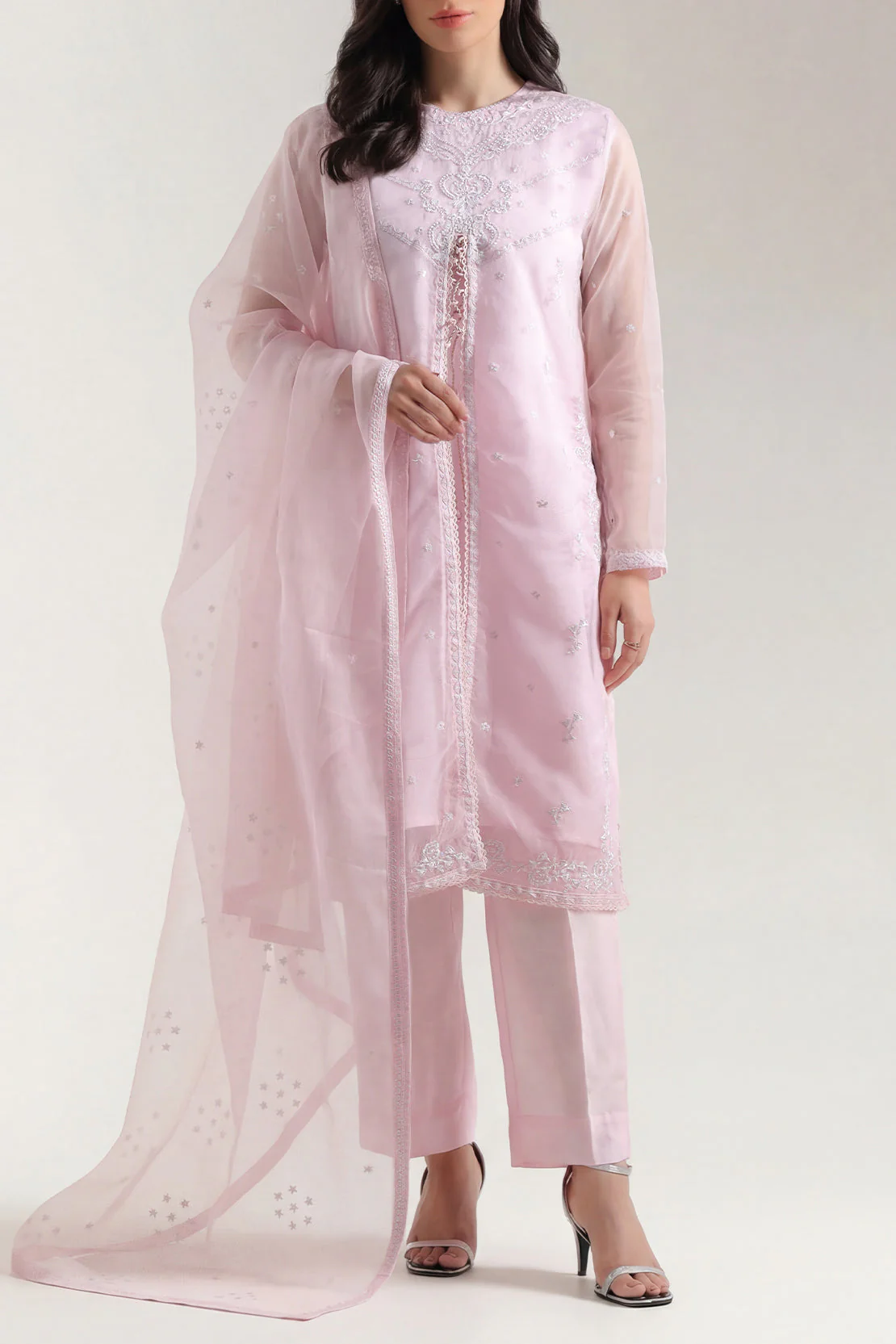 Luxury Pret Embroidered Organza Stitched 3 Piece