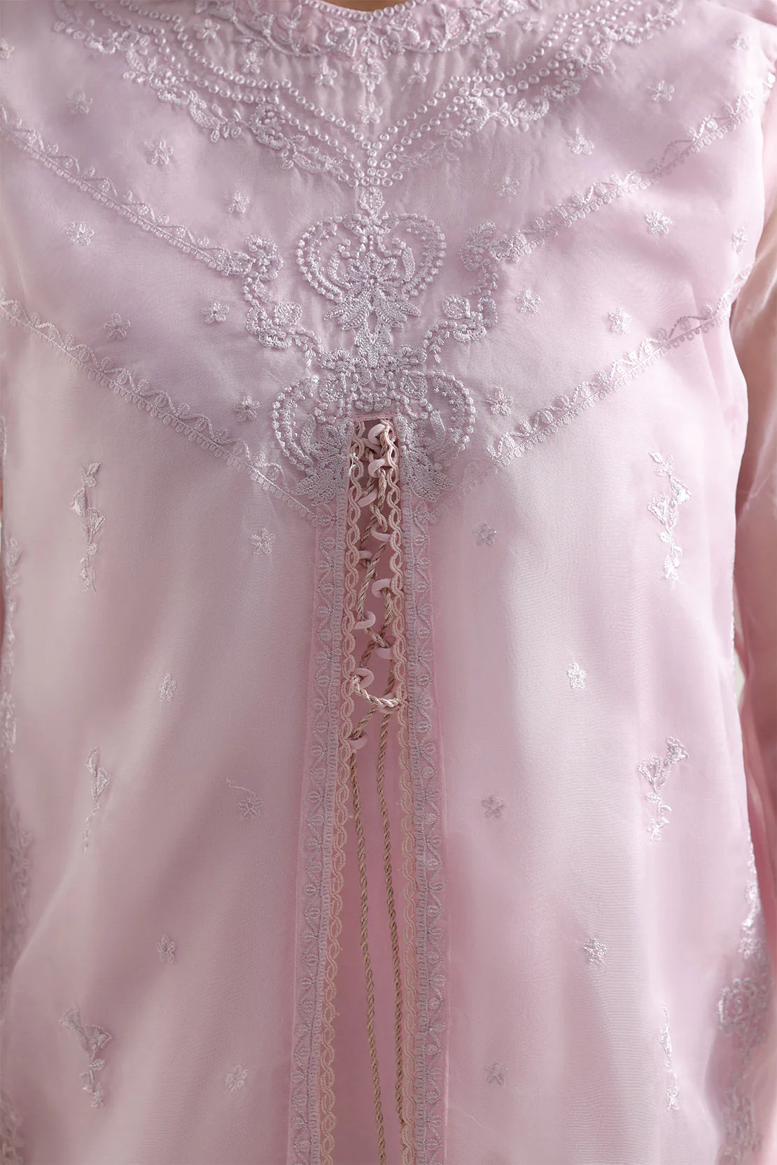 Luxury Pret Embroidered Organza Stitched 3 Piece - Image 3