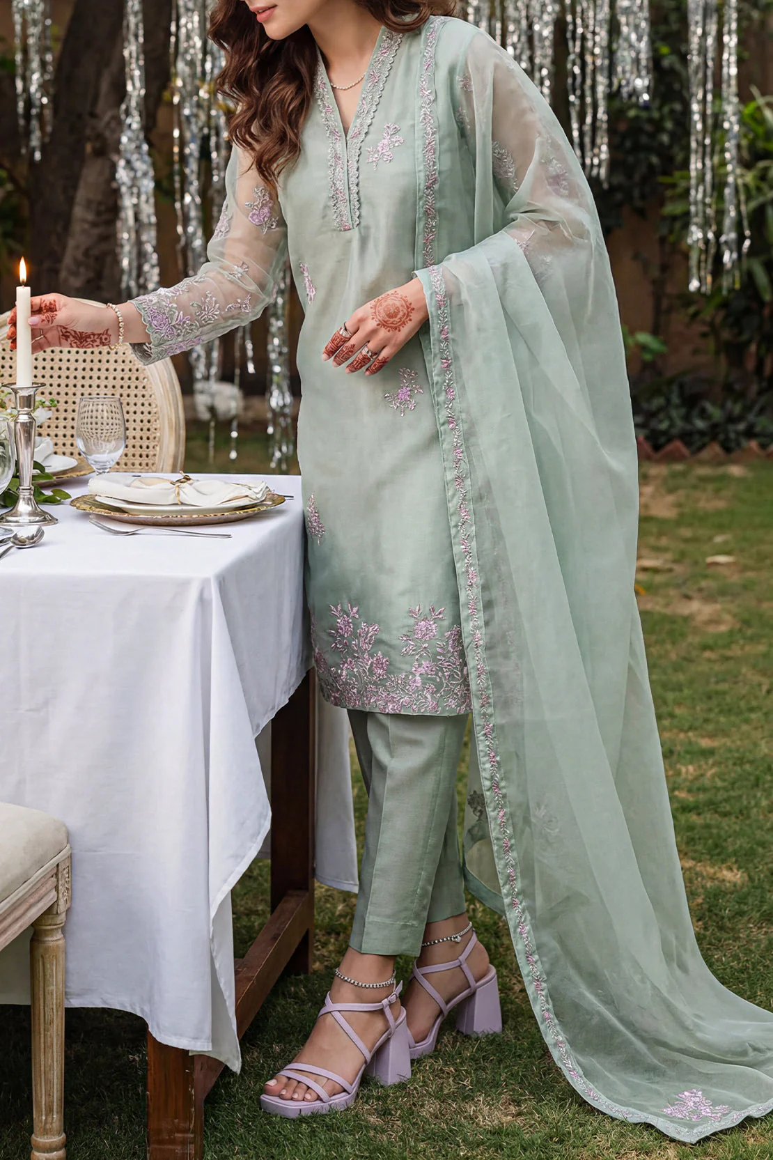 Luxury Pret Embroidered Organza Stitched Shirt
