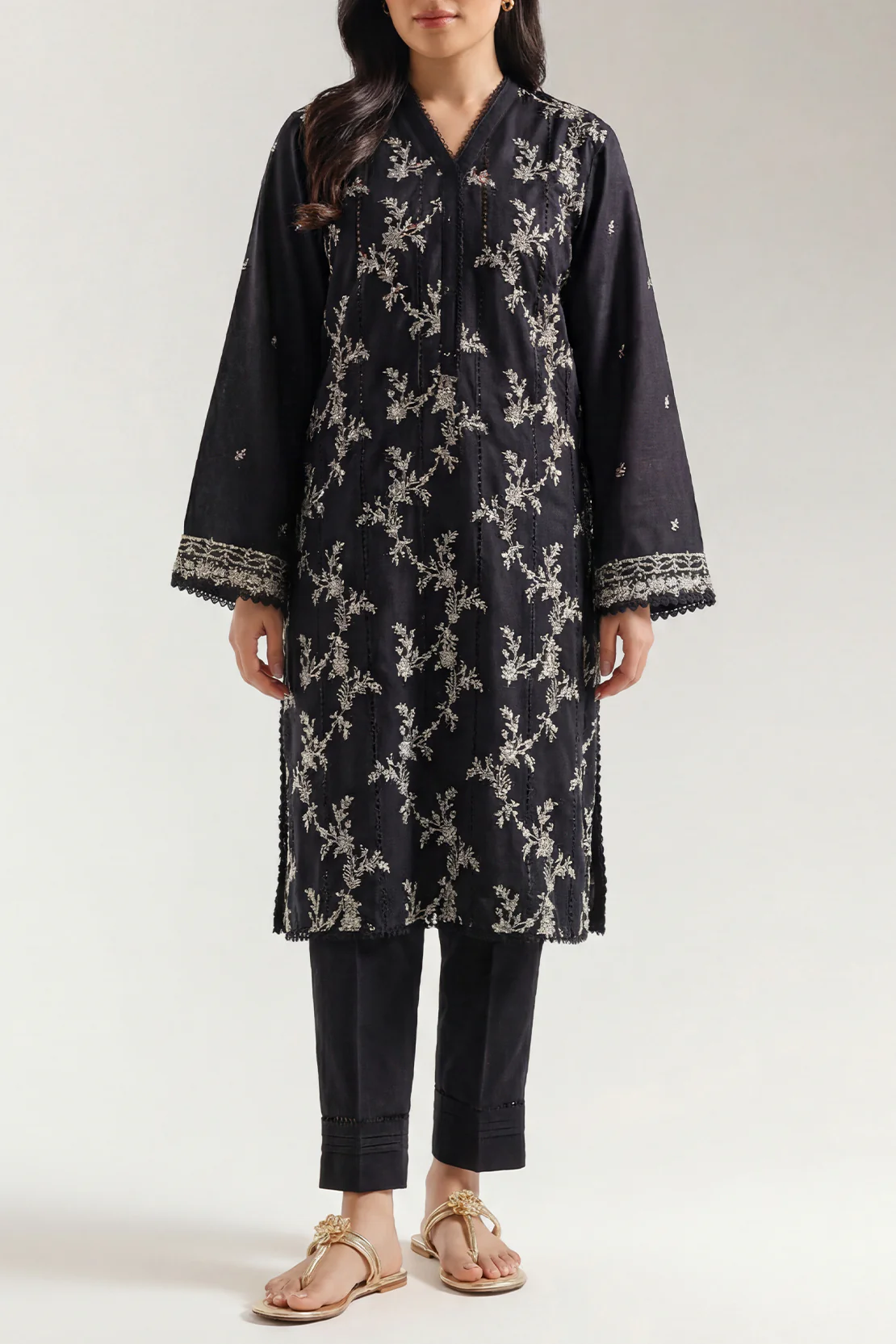 Luxury Pret Embroidered Pashmina Stitched 3 Piece