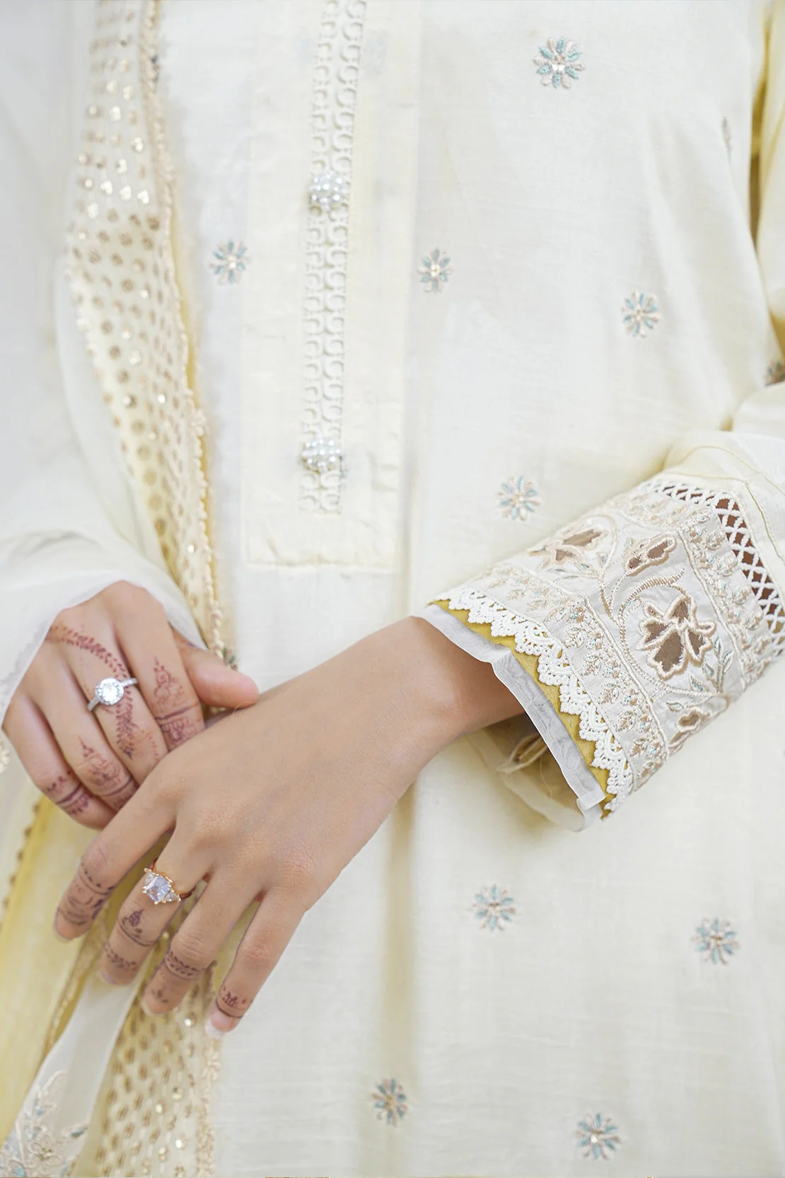 Luxury Pret Embroidered Raw Silk Stitched 2 Piece (Shirt/Trouser) - Image 8
