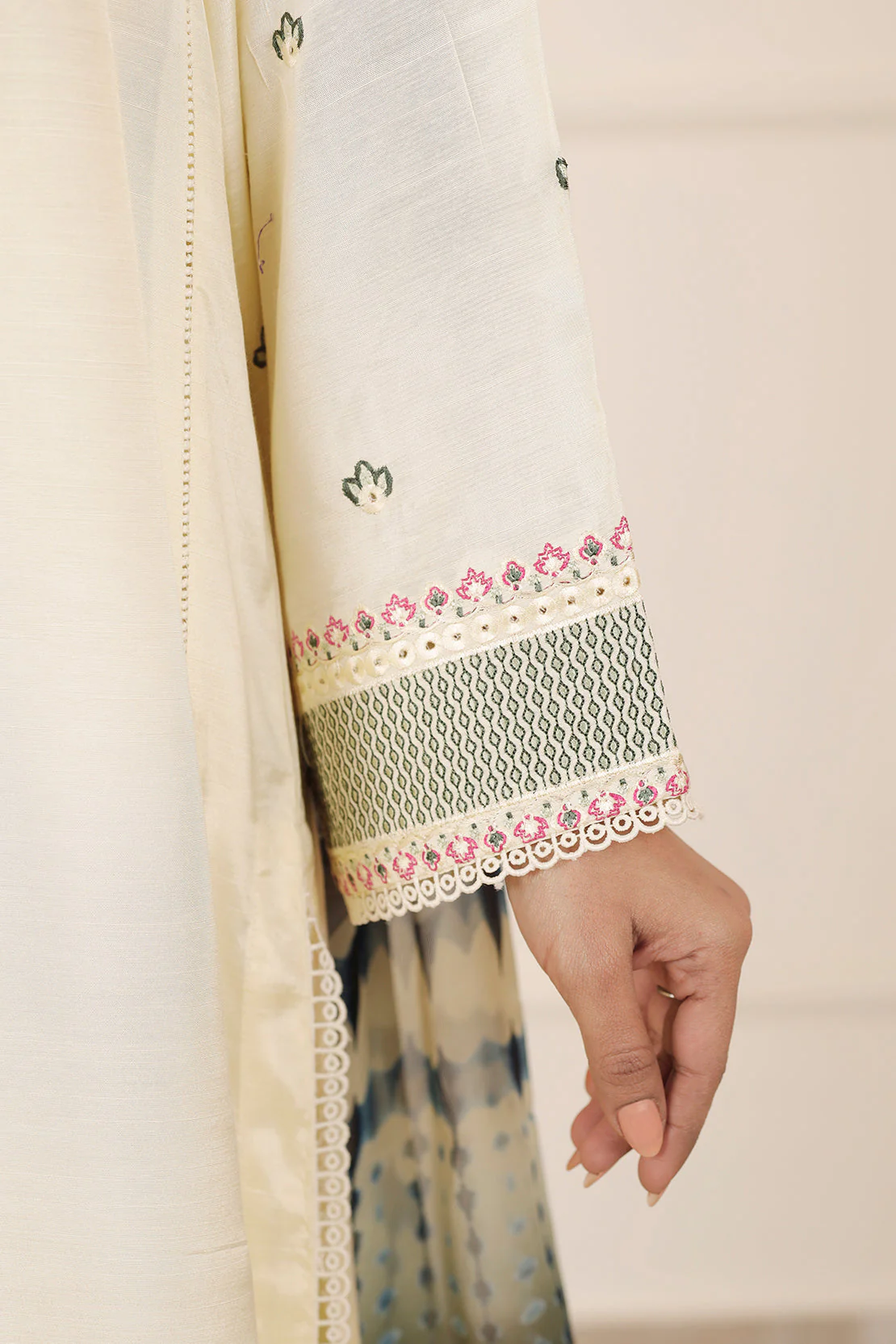 Luxury Pret Embroidered Raw Silk Stitched 2 Piece (Shirt/Trouser) - Image 5